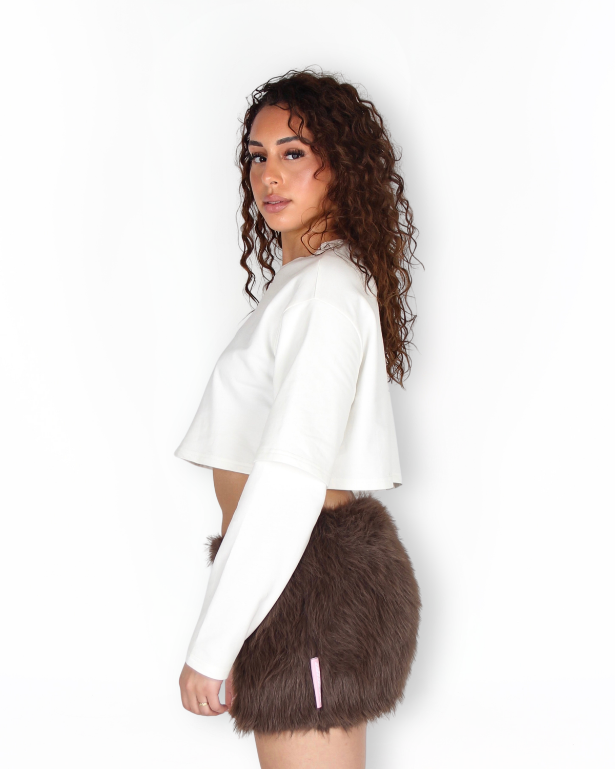 MTL Cropped Double Layered Longsleeve Brown