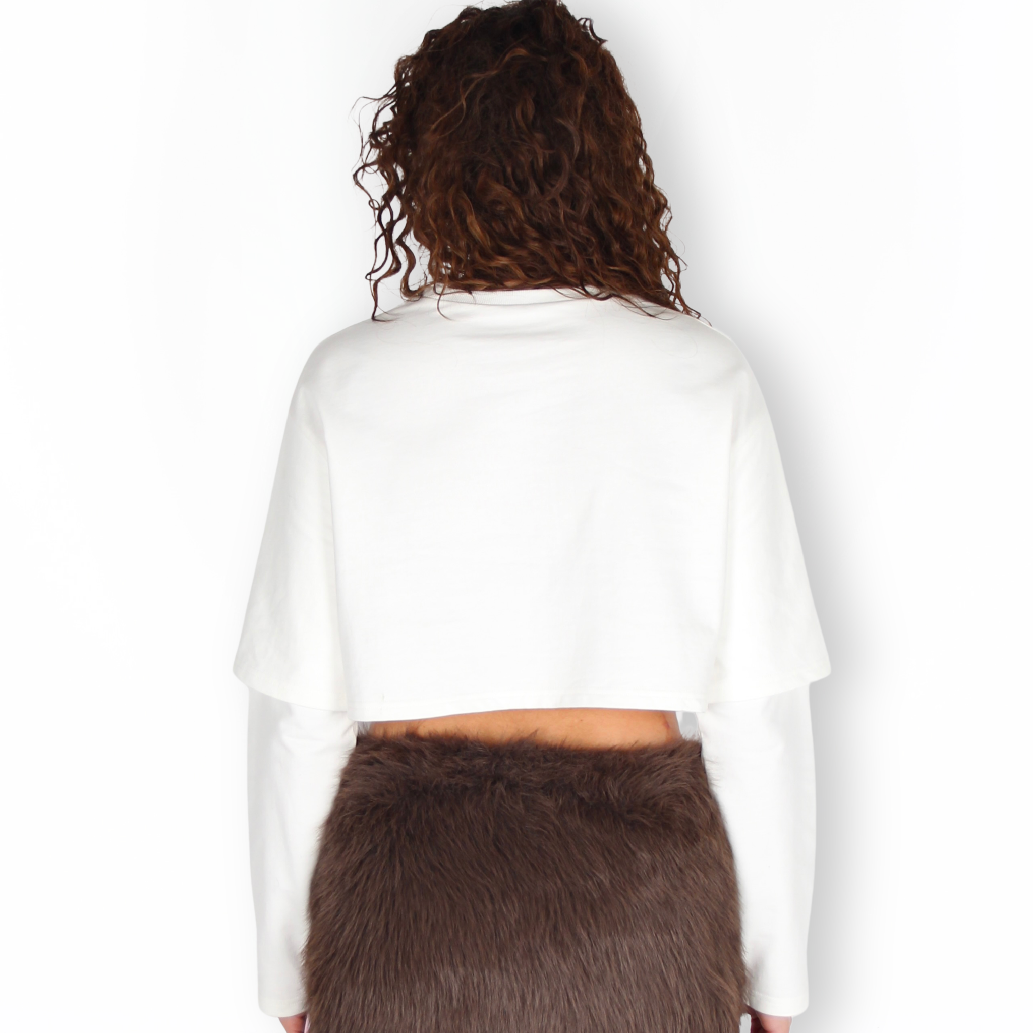 MTL Cropped Double Layered Longsleeve Brown