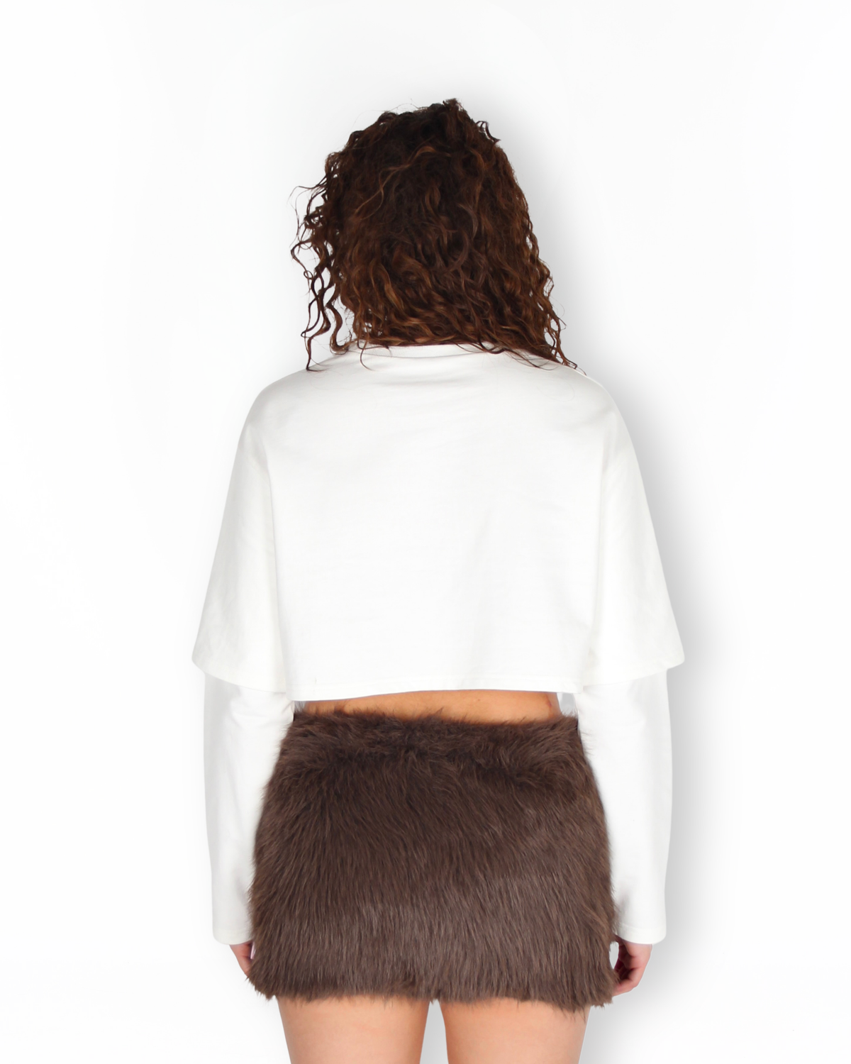 MTL Cropped Double Layered Longsleeve Brown