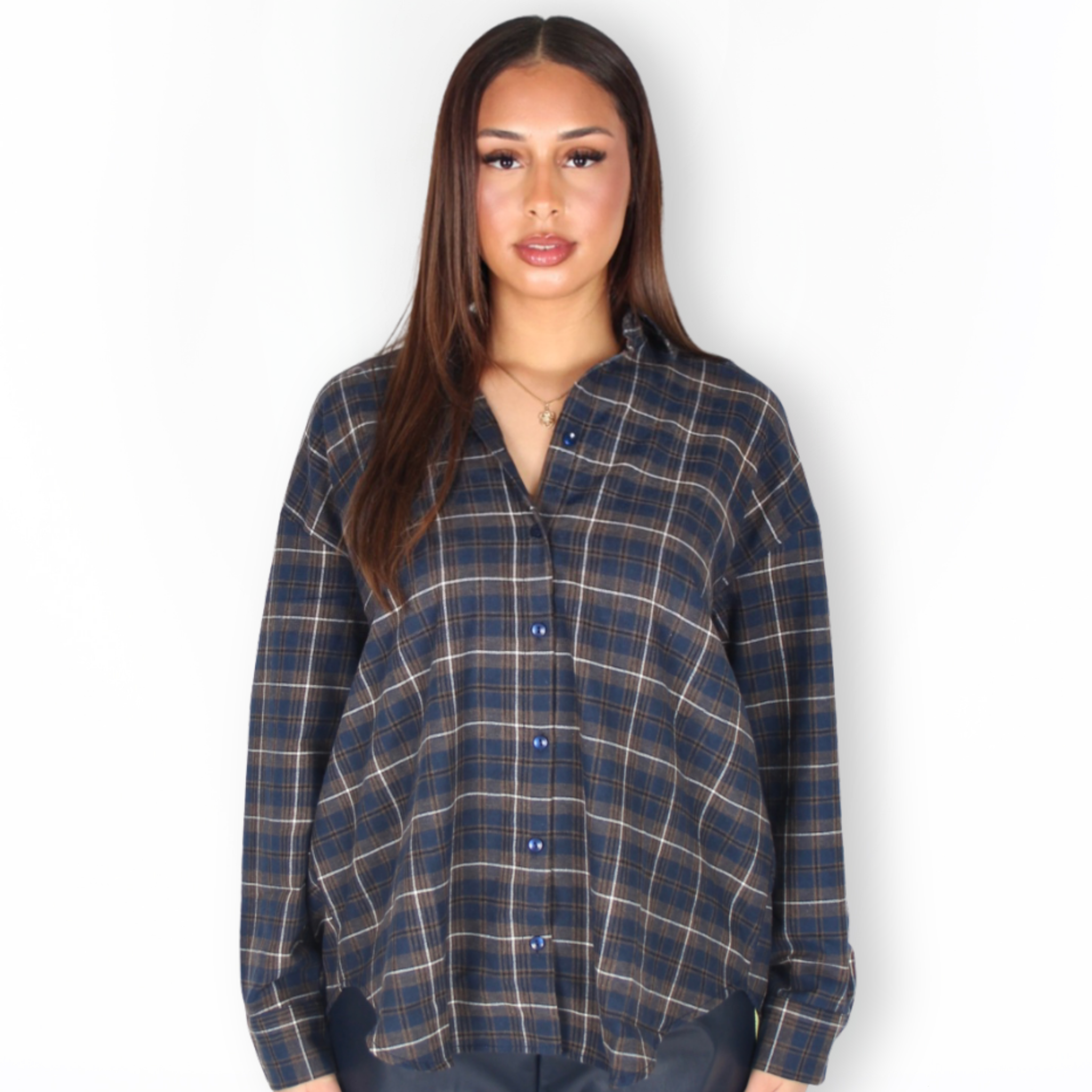 Checked Flannel Navy/Brown