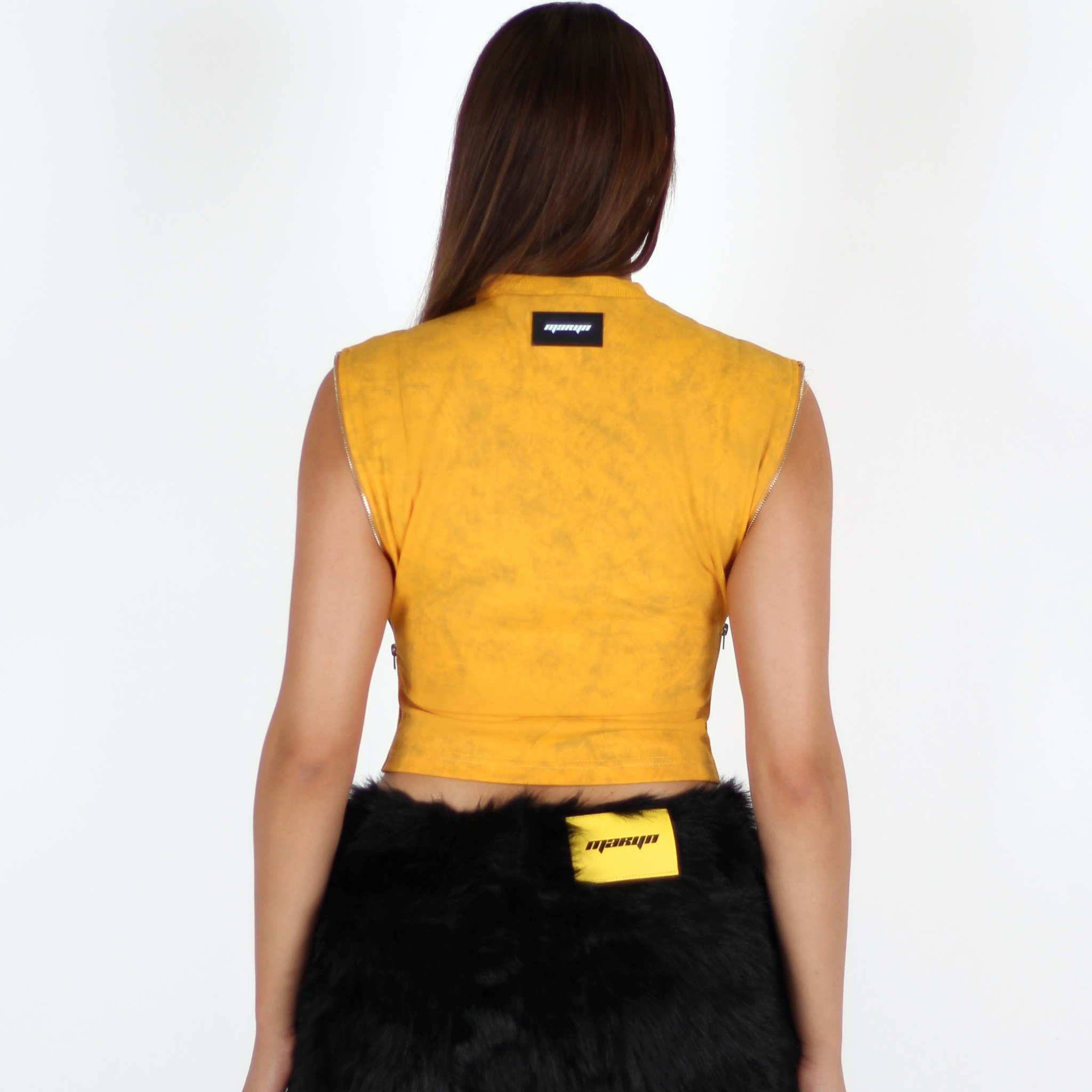 PRE-ORDER MTL Sleeveless Zipper Top Yellow