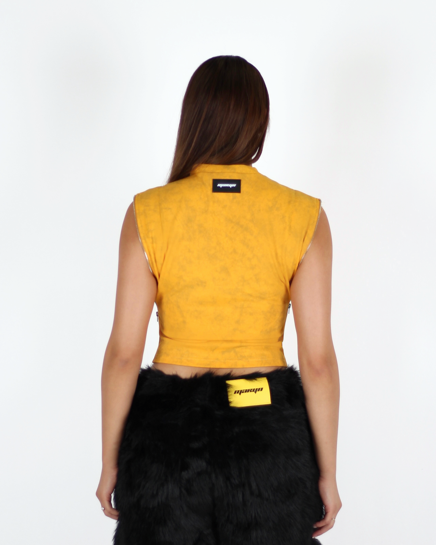 PRE-ORDER MTL Sleeveless Zipper Top Yellow