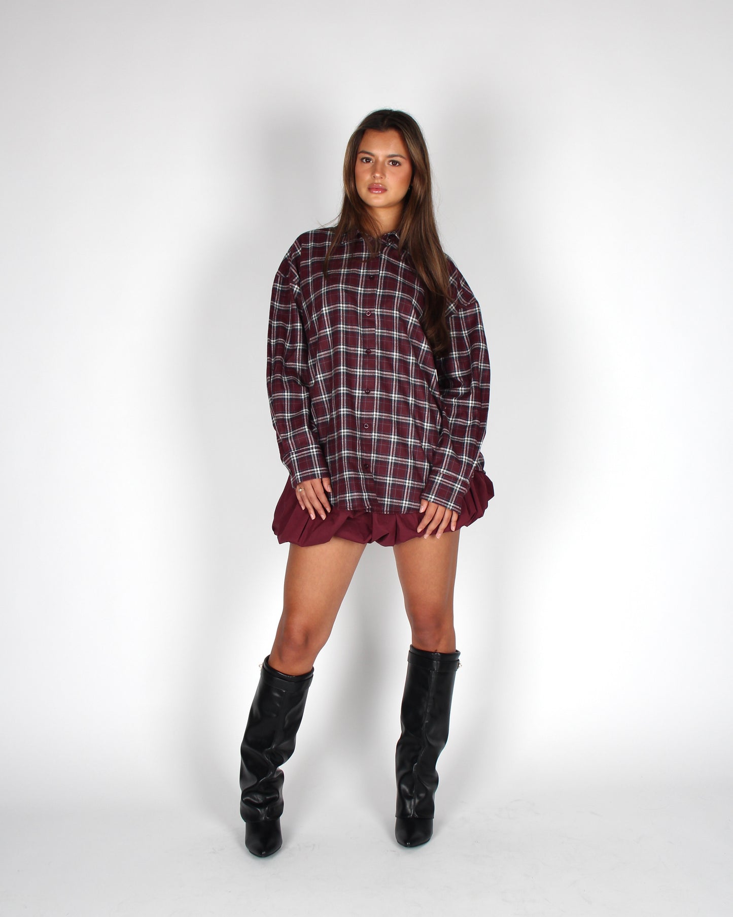 Cyza Flannel Burgundy