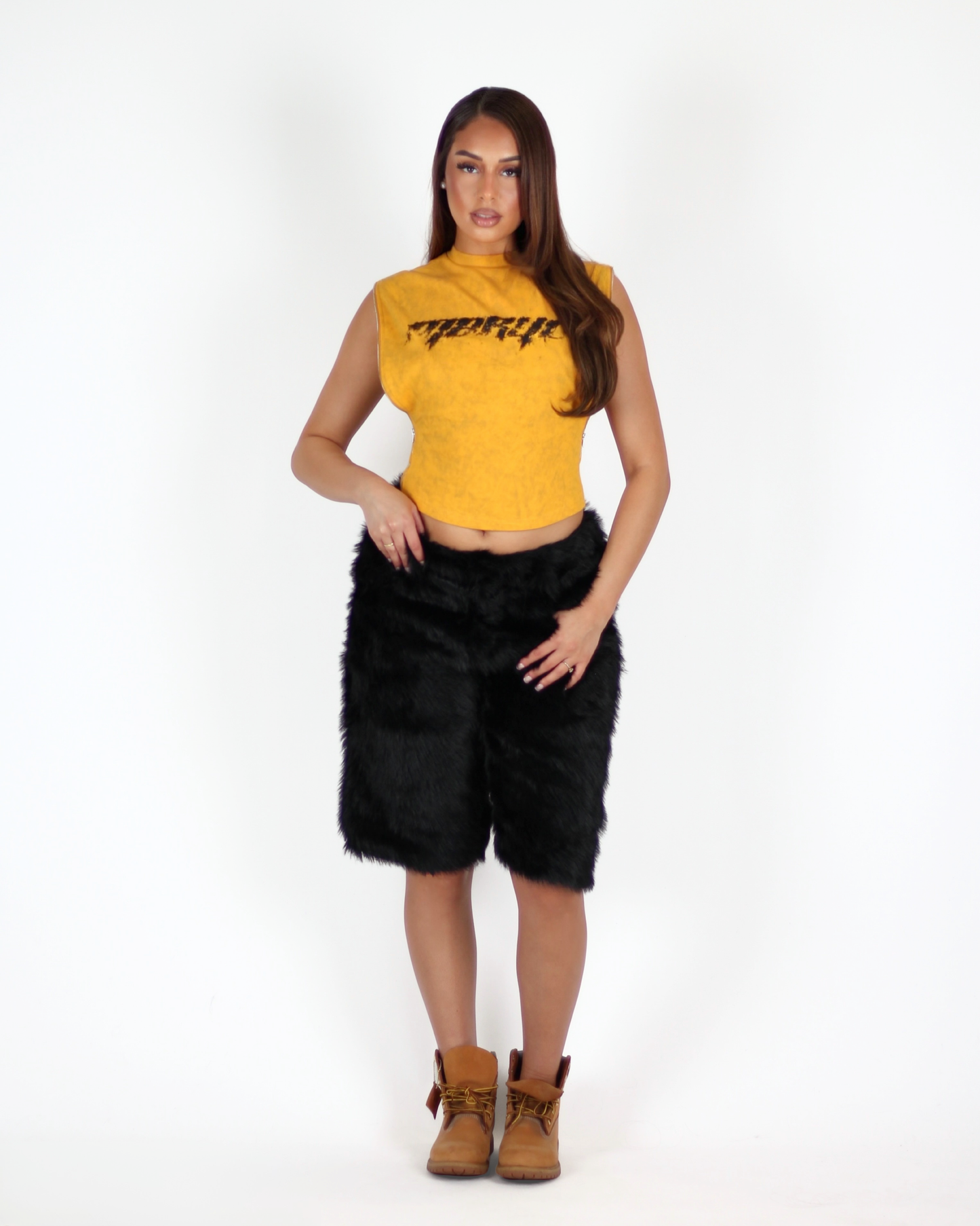 PRE-ORDER MTL Sleeveless Zipper Top Yellow