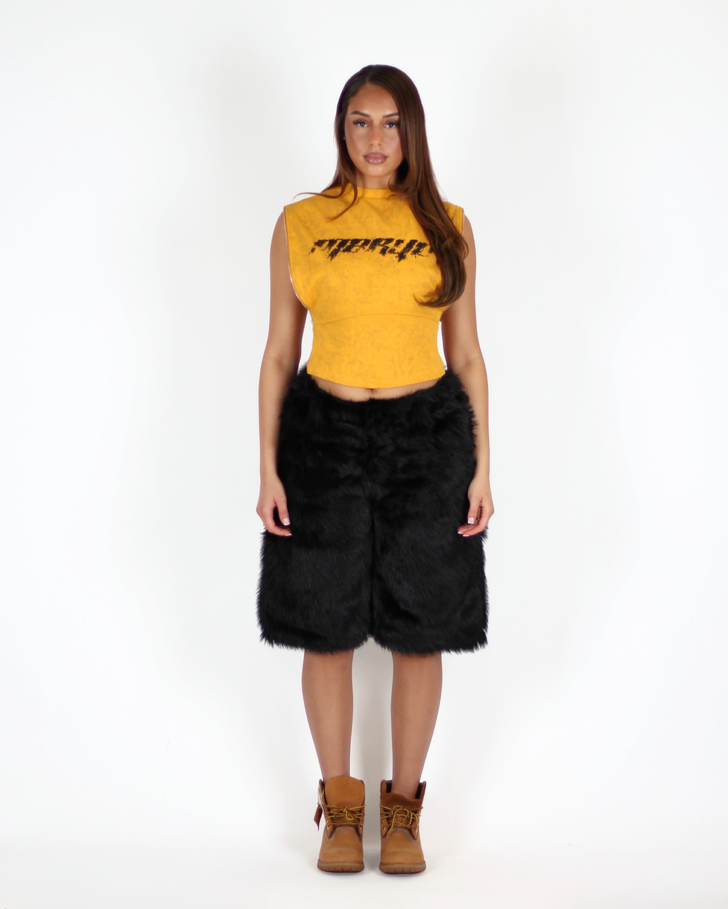 PRE-ORDER MTL Sleeveless Zipper Top Yellow
