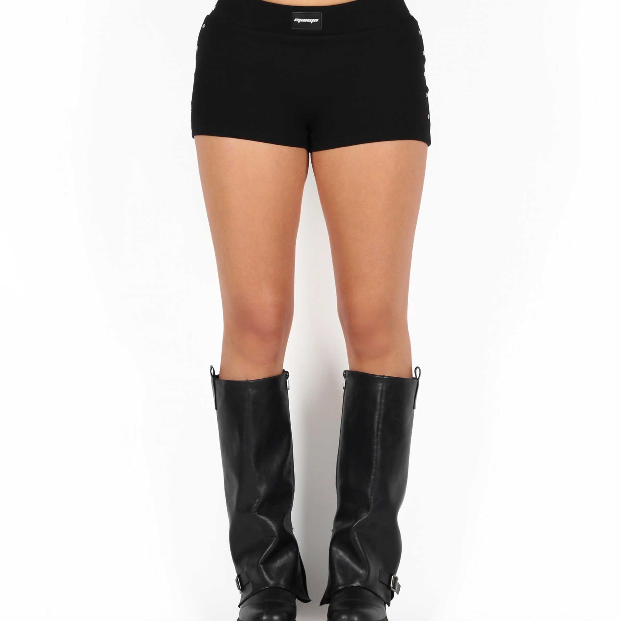 MTL Studded Mini Shorts Black