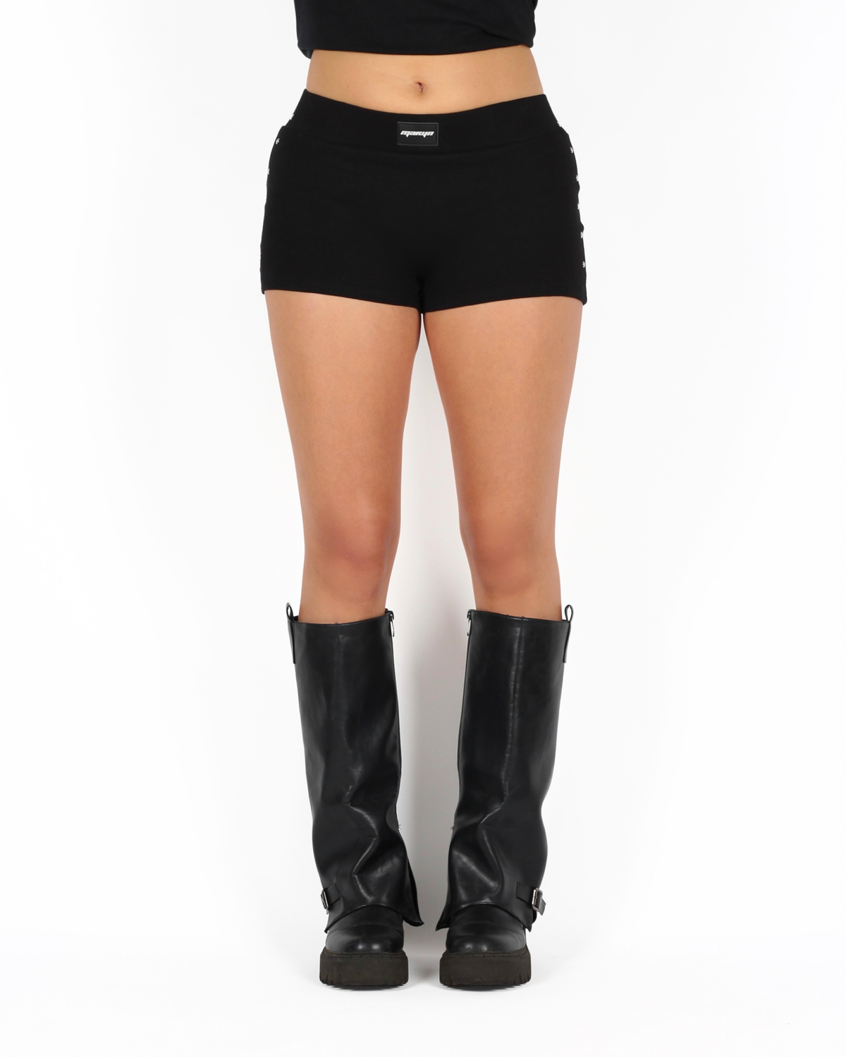 MTL Studded Mini Shorts Black