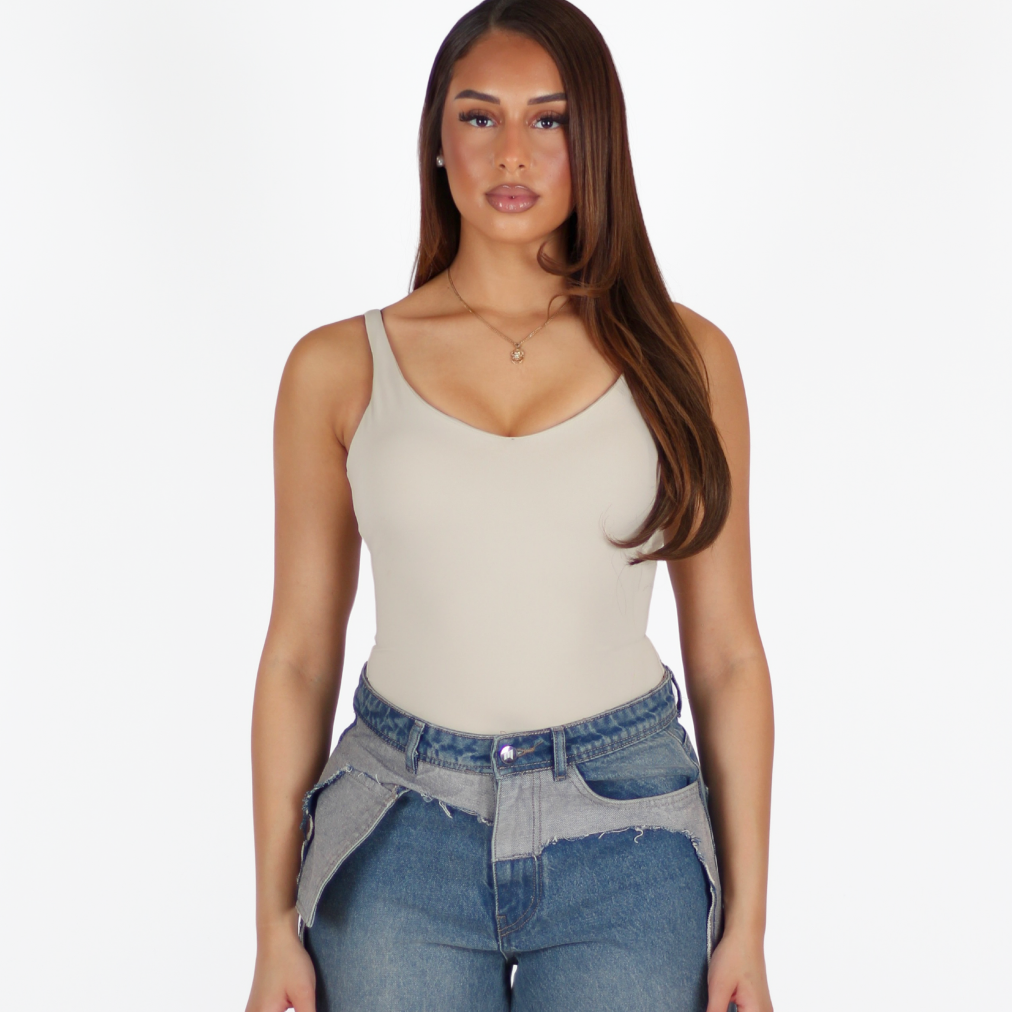 MTL Sculpting Label Bodysuit Beige