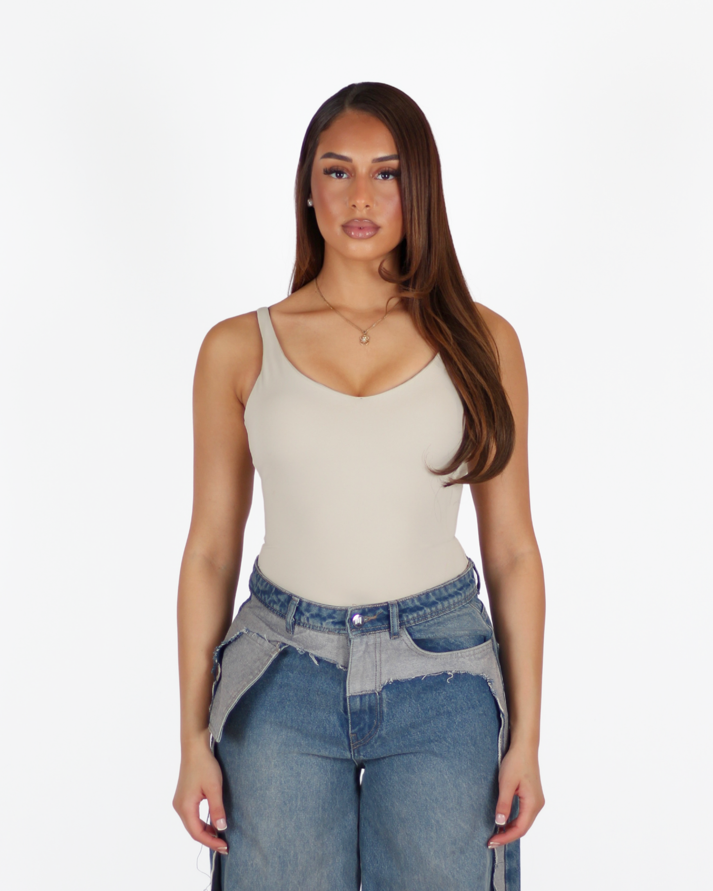 MTL Sculpting Label Bodysuit Beige