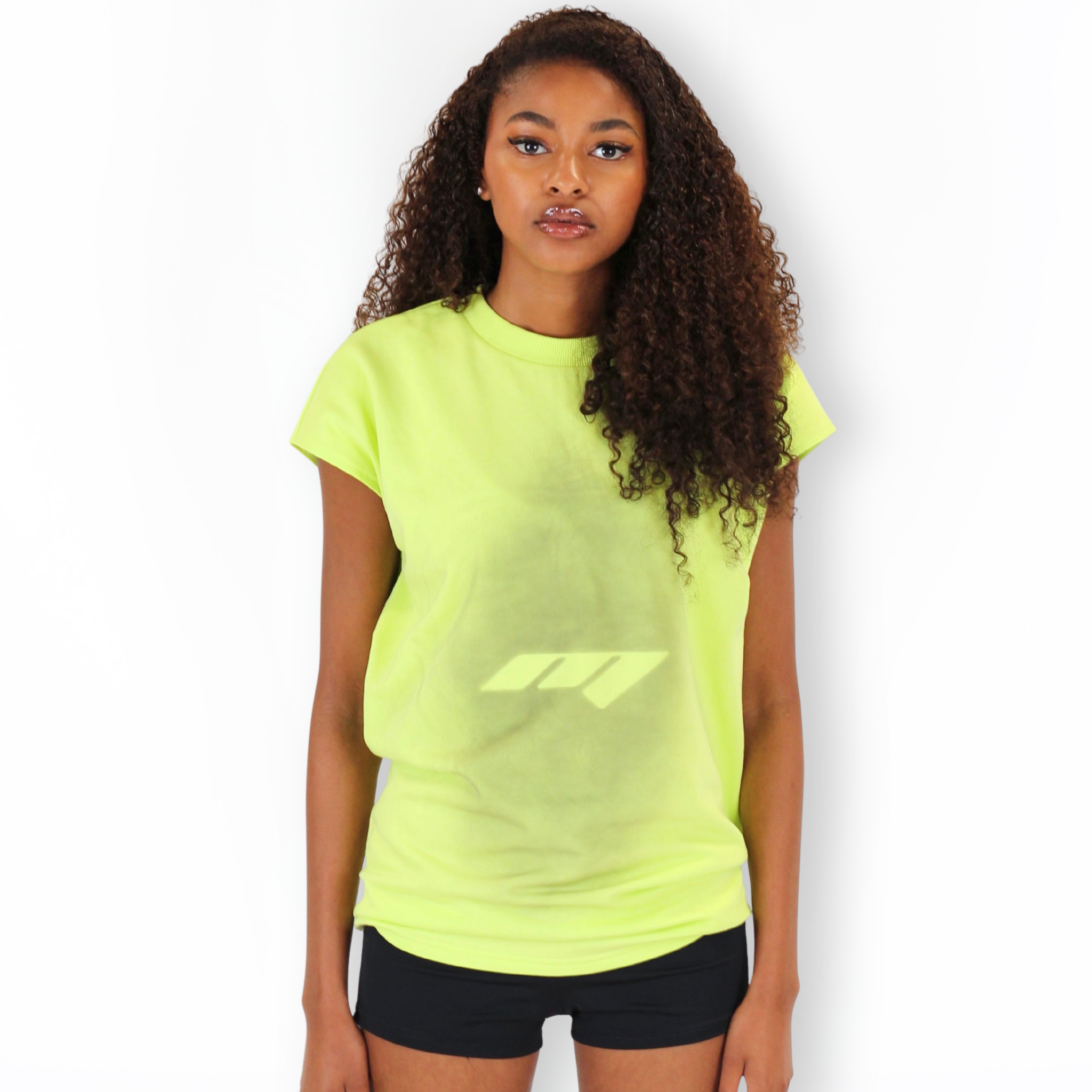 MTL Sleeveless Zipper Shirt Neon Yellow