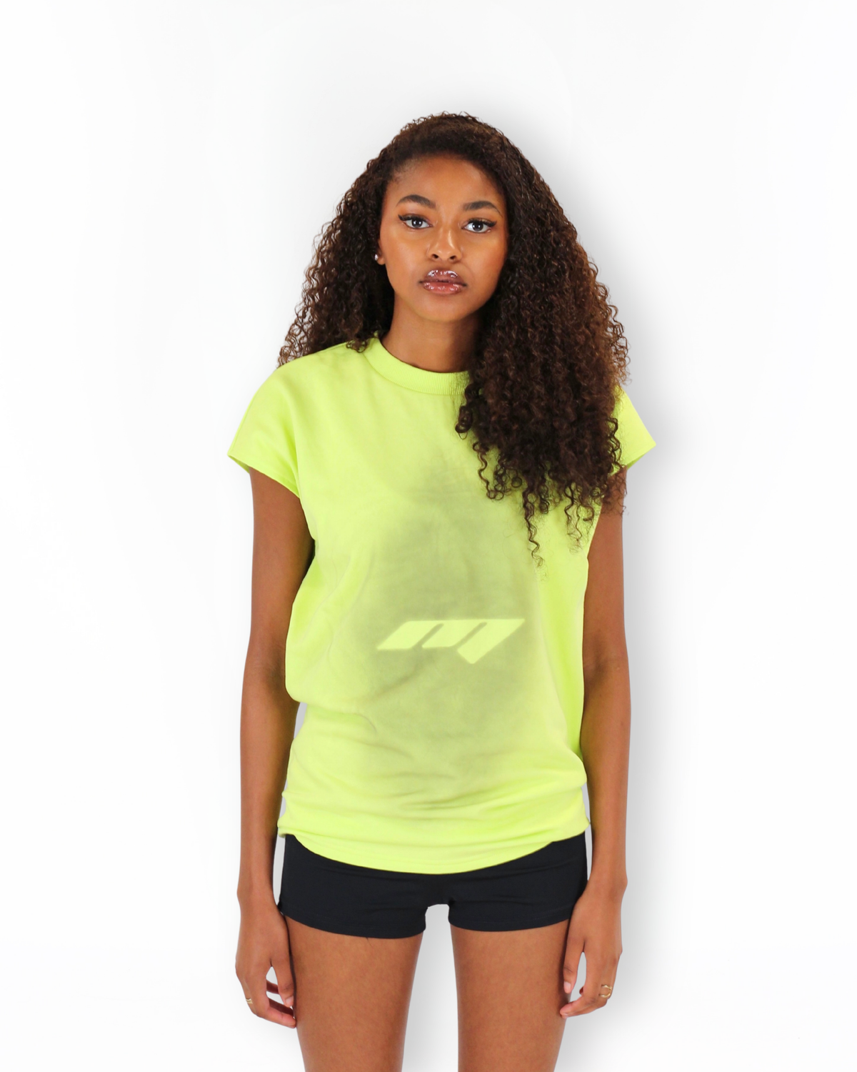 MTL Sleeveless Zipper Shirt Neon Yellow