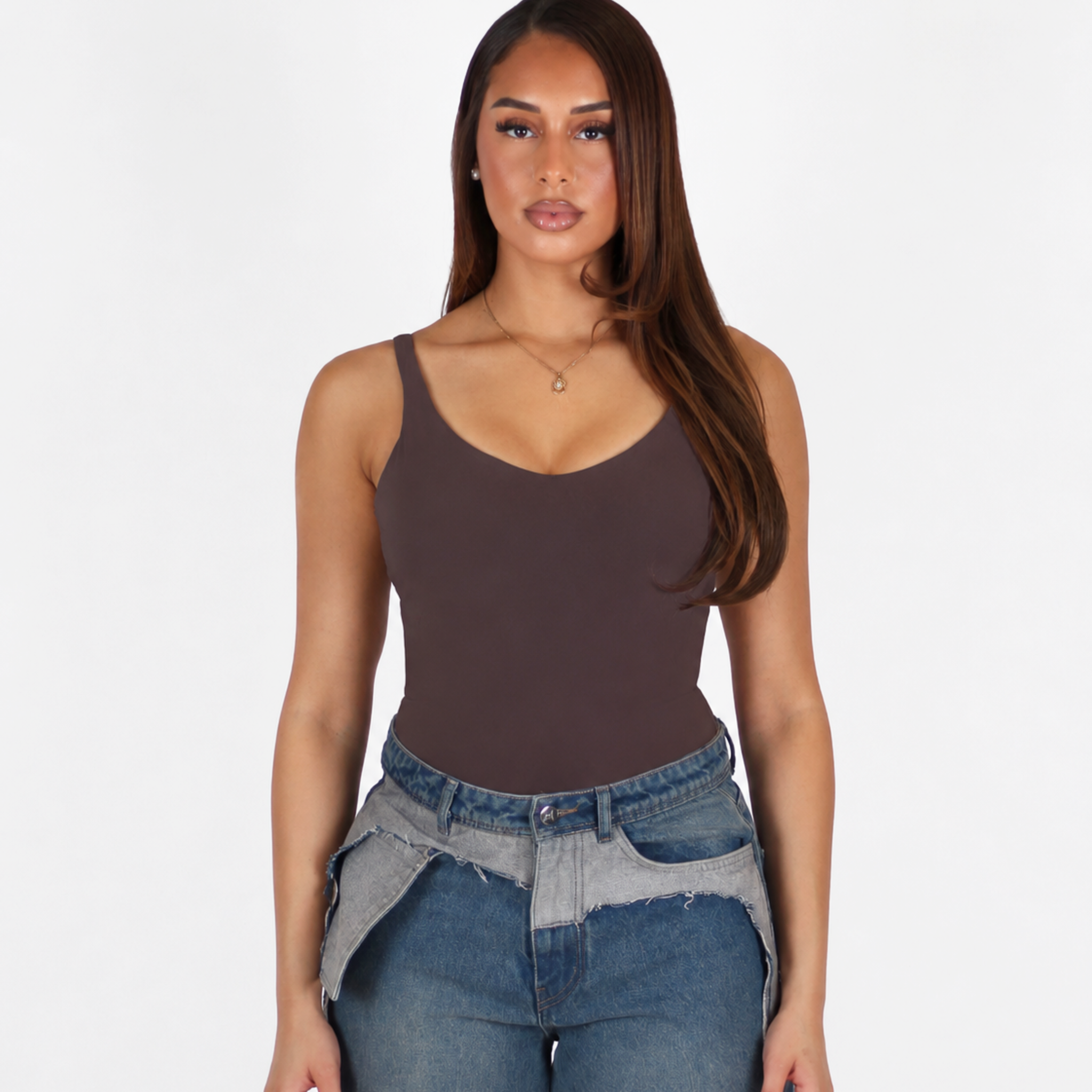 PRE-ORDER MTL Sculpting Label Bodysuit Brown