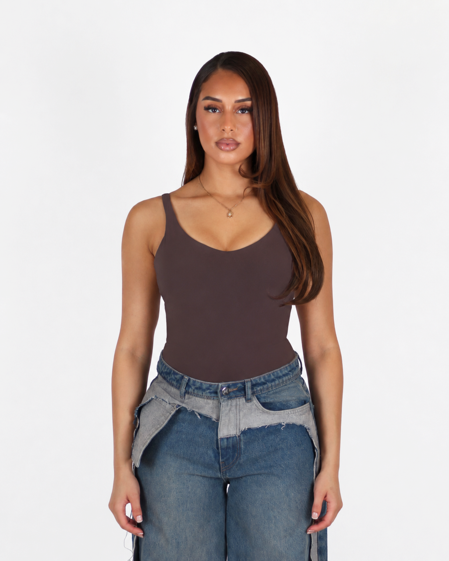 PRE-ORDER MTL Sculpting Label Bodysuit Brown