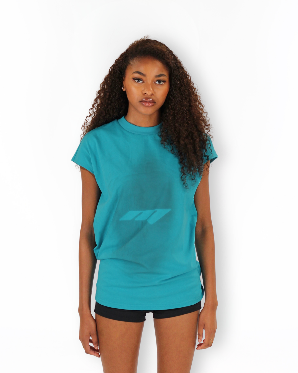 MTL Sleeveless Zipper Shirt Teal
