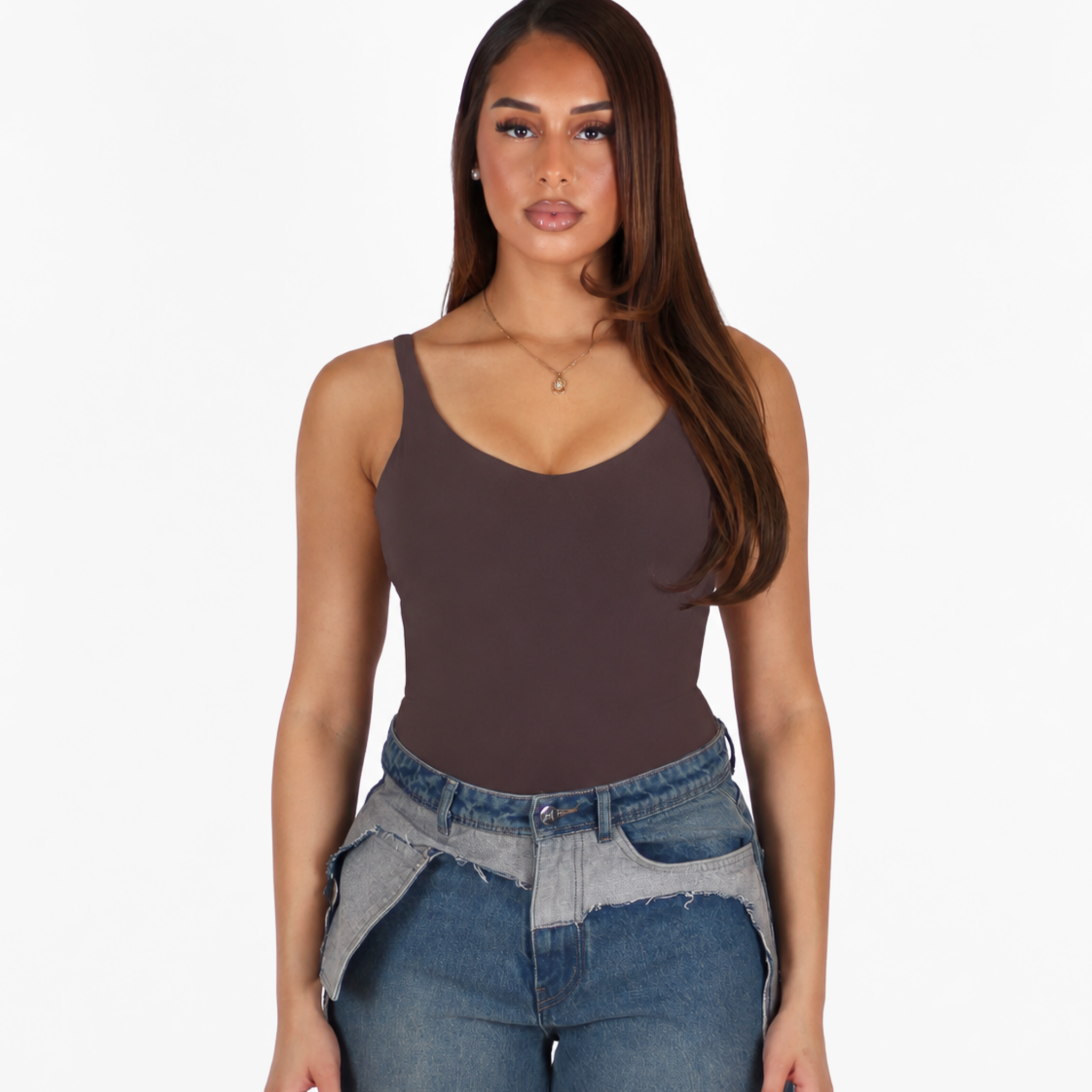 MTL Sculpting Label Bodysuit Brown
