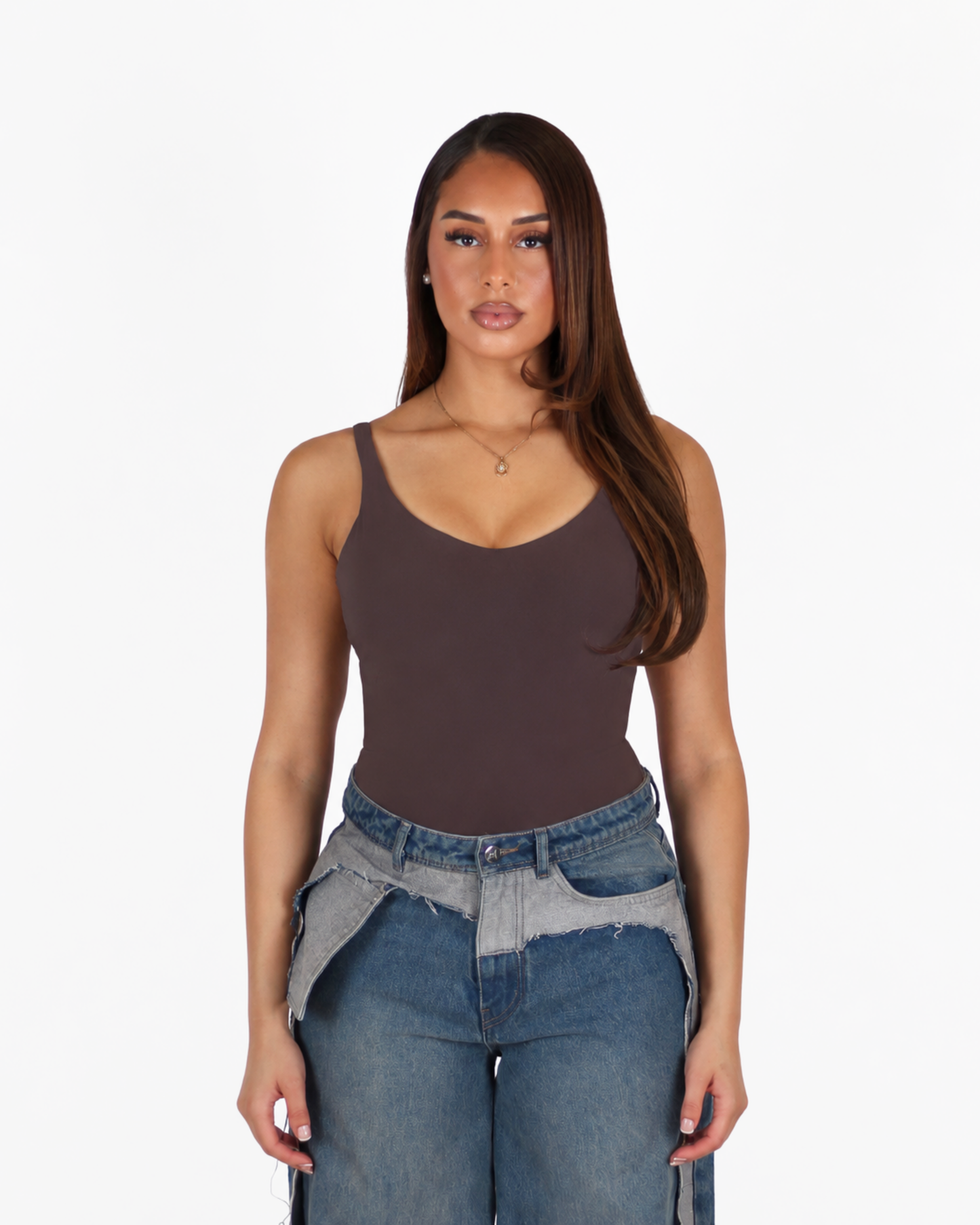 MTL Sculpting Label Bodysuit Brown