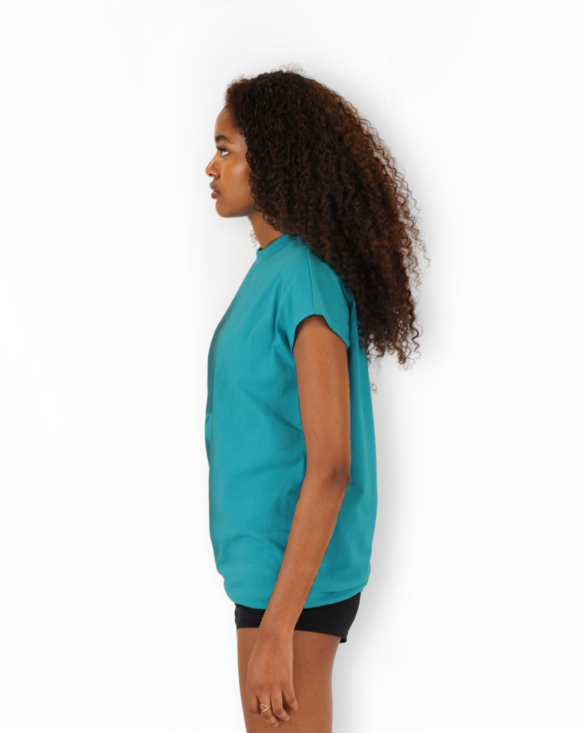 MTL Sleeveless Zipper Shirt Teal