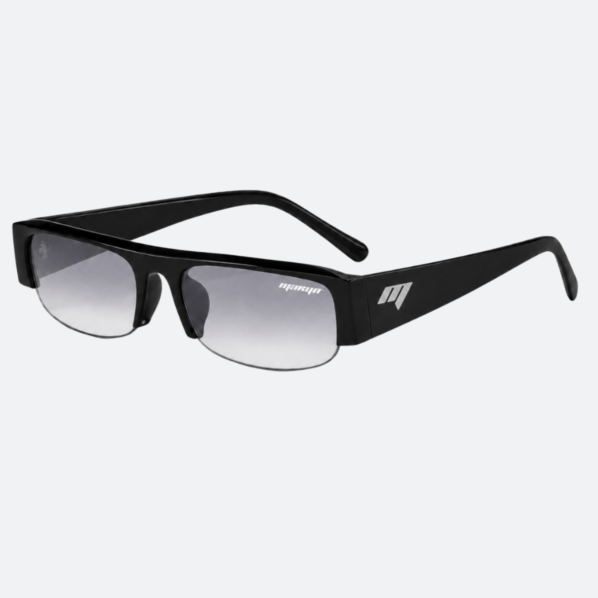 MTL Tinted Half Frame Glasses Black