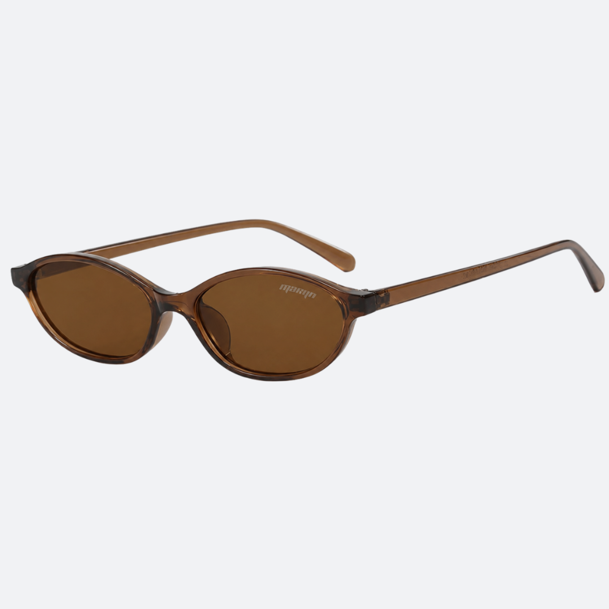 MTL Slim Oval Sunglasses Brown