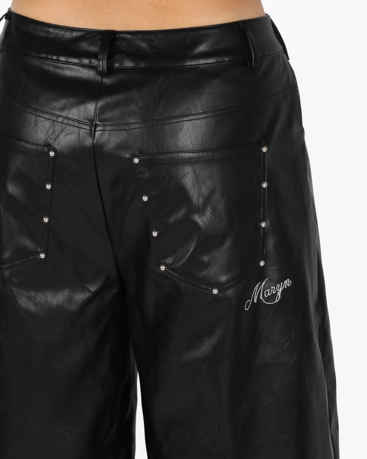MTL Studded Leather Bermuda Black