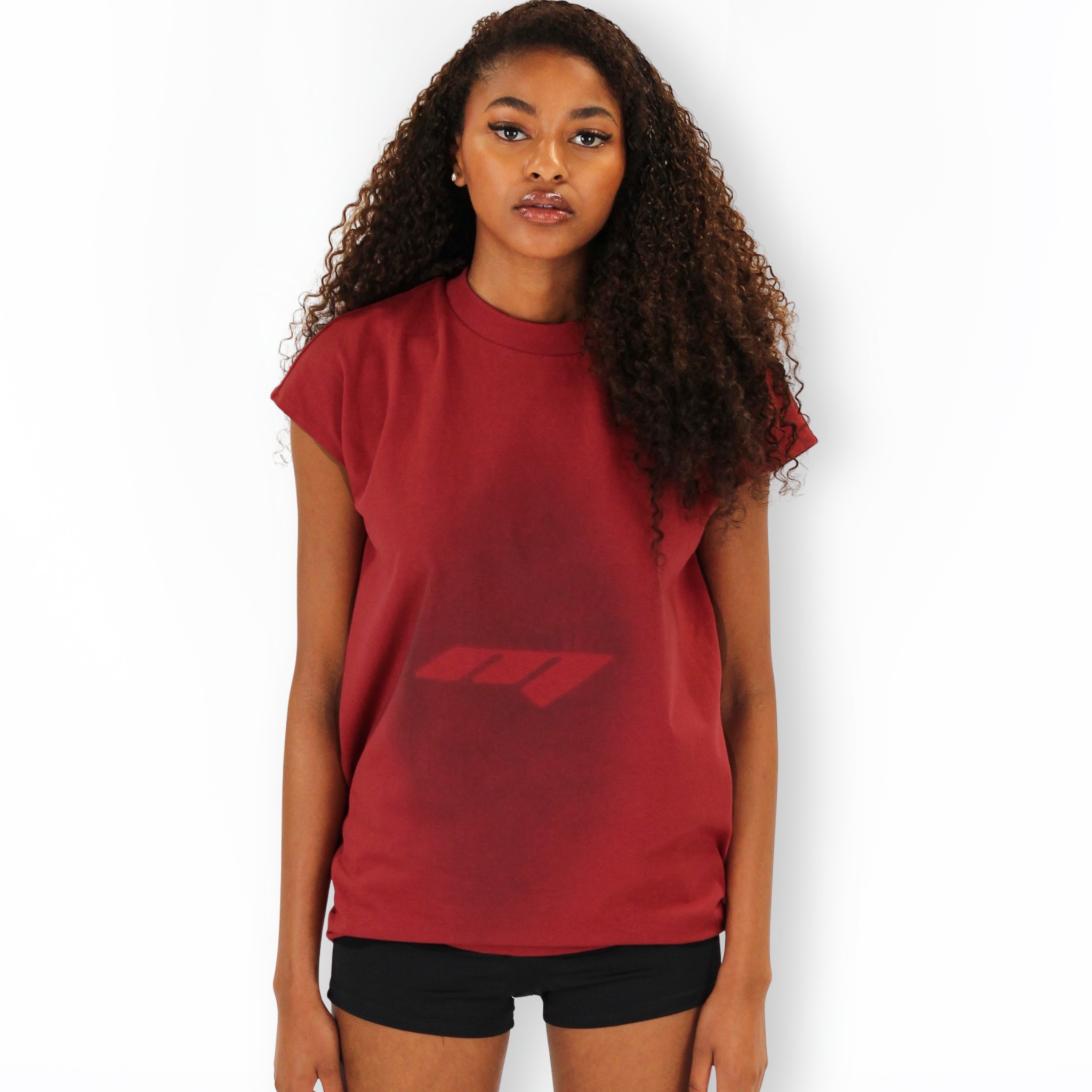 MTL Sleeveless Zipper Shirt Red