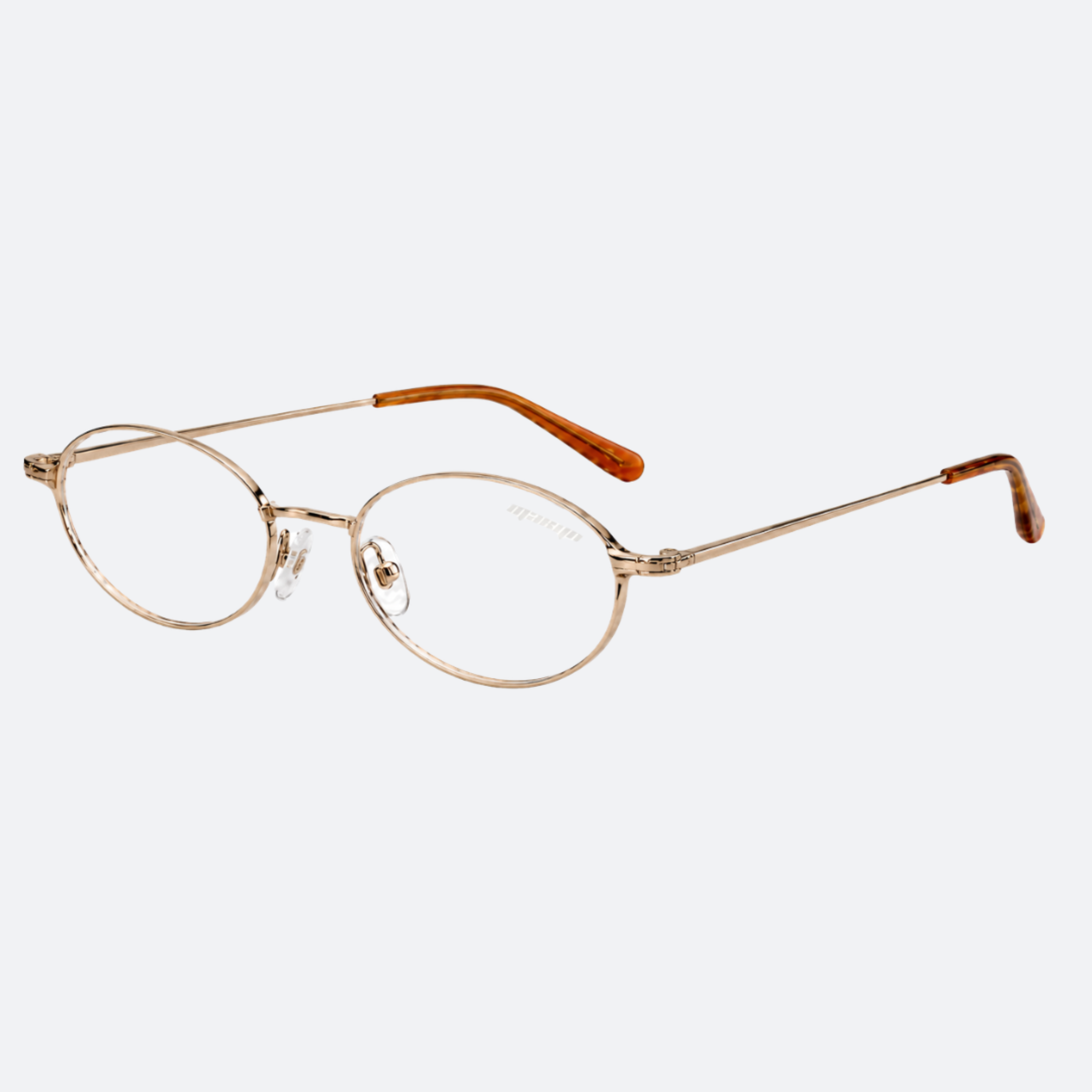 MTL Clear Round Glasses Gold