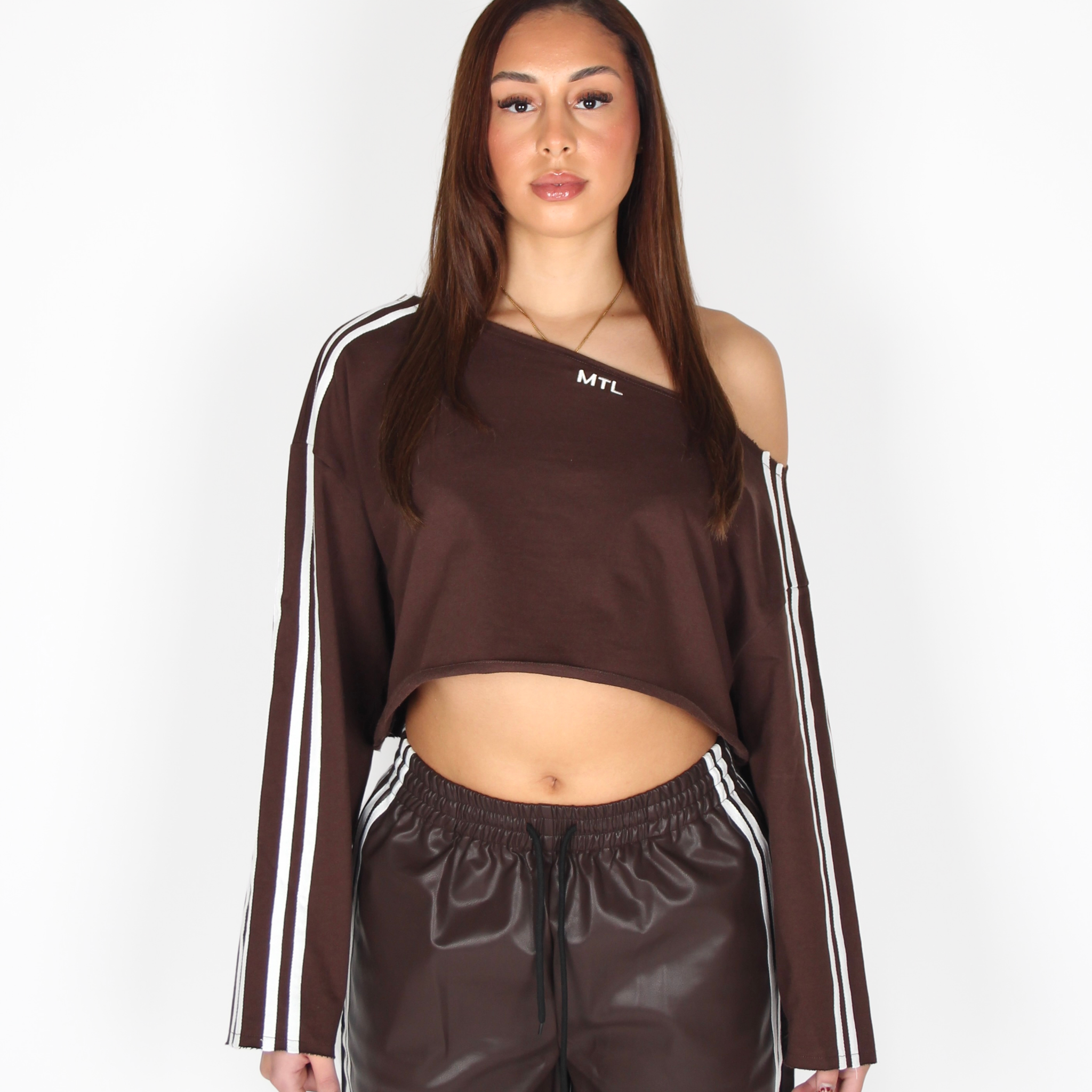 MTL One Shoulder Top Brown