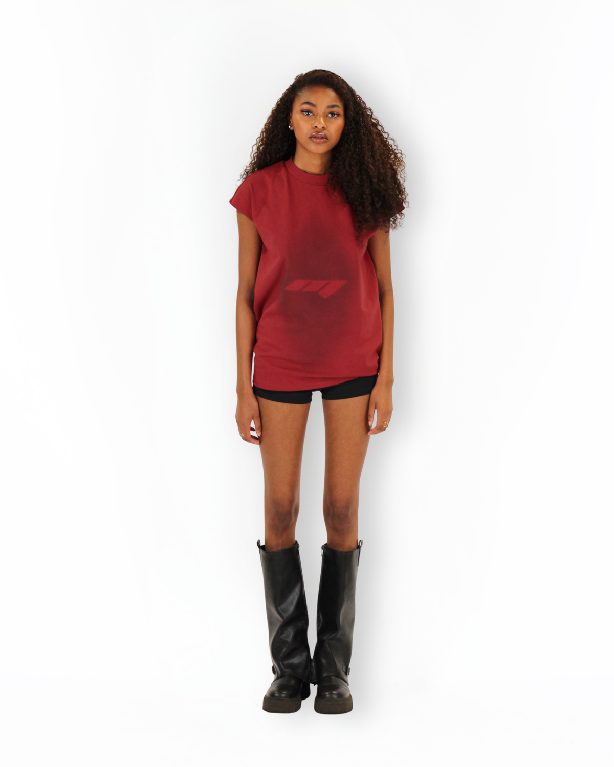 MTL Sleeveless Zipper Shirt Red