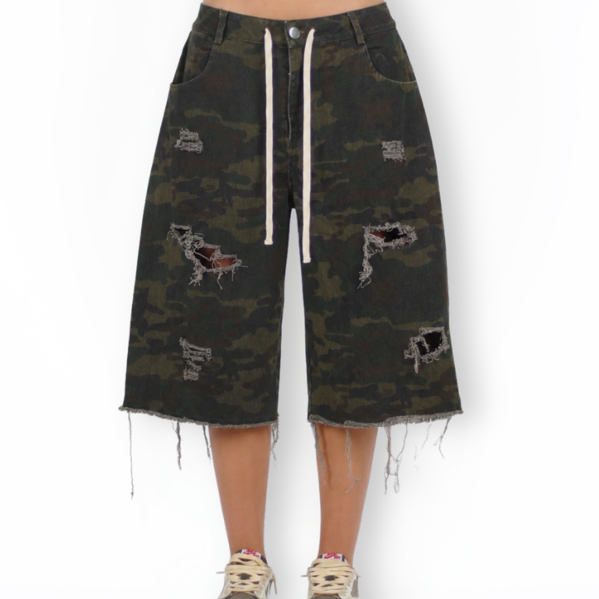 MTL Camouflage Distressed Jorts