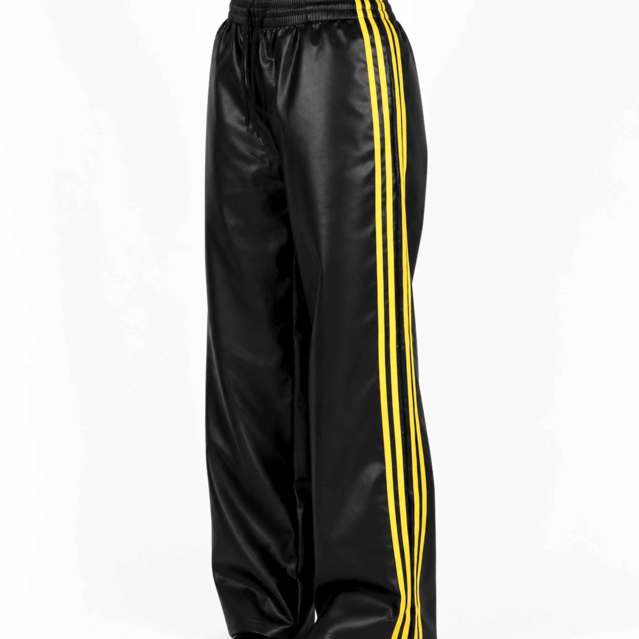 MTL Striped Leather Pants Black/Yellow