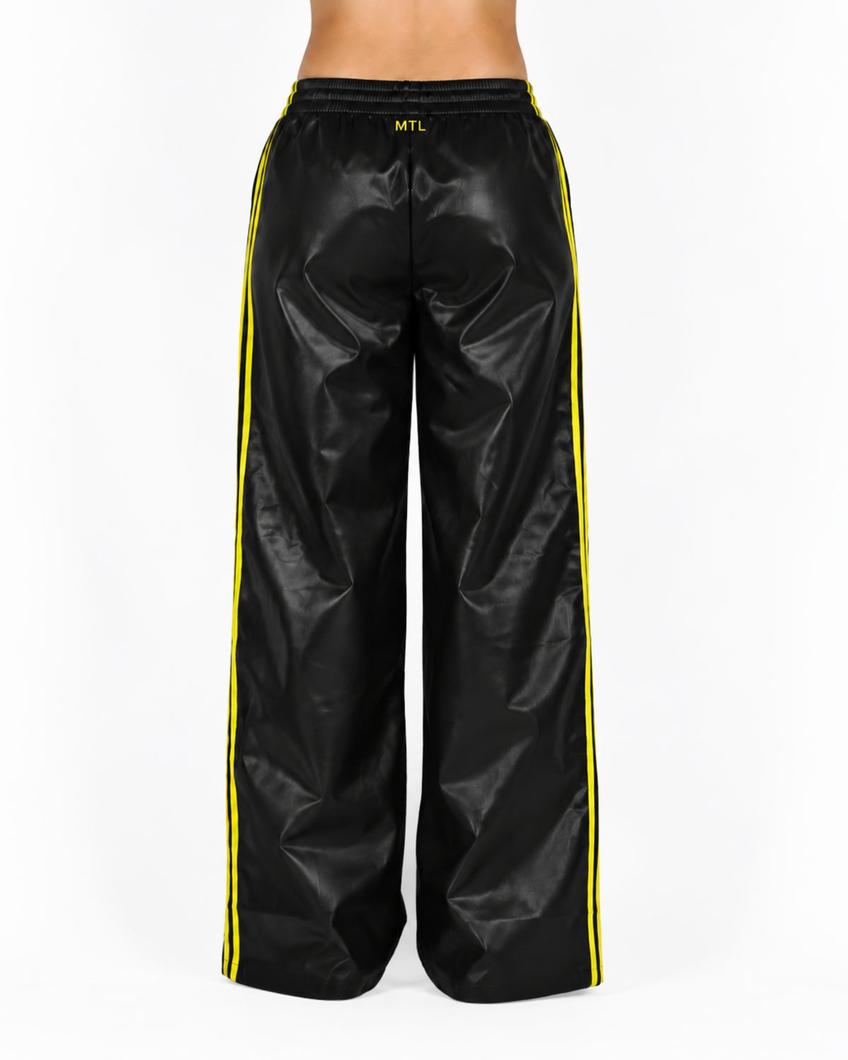 MTL Striped Leather Pants Black/Yellow