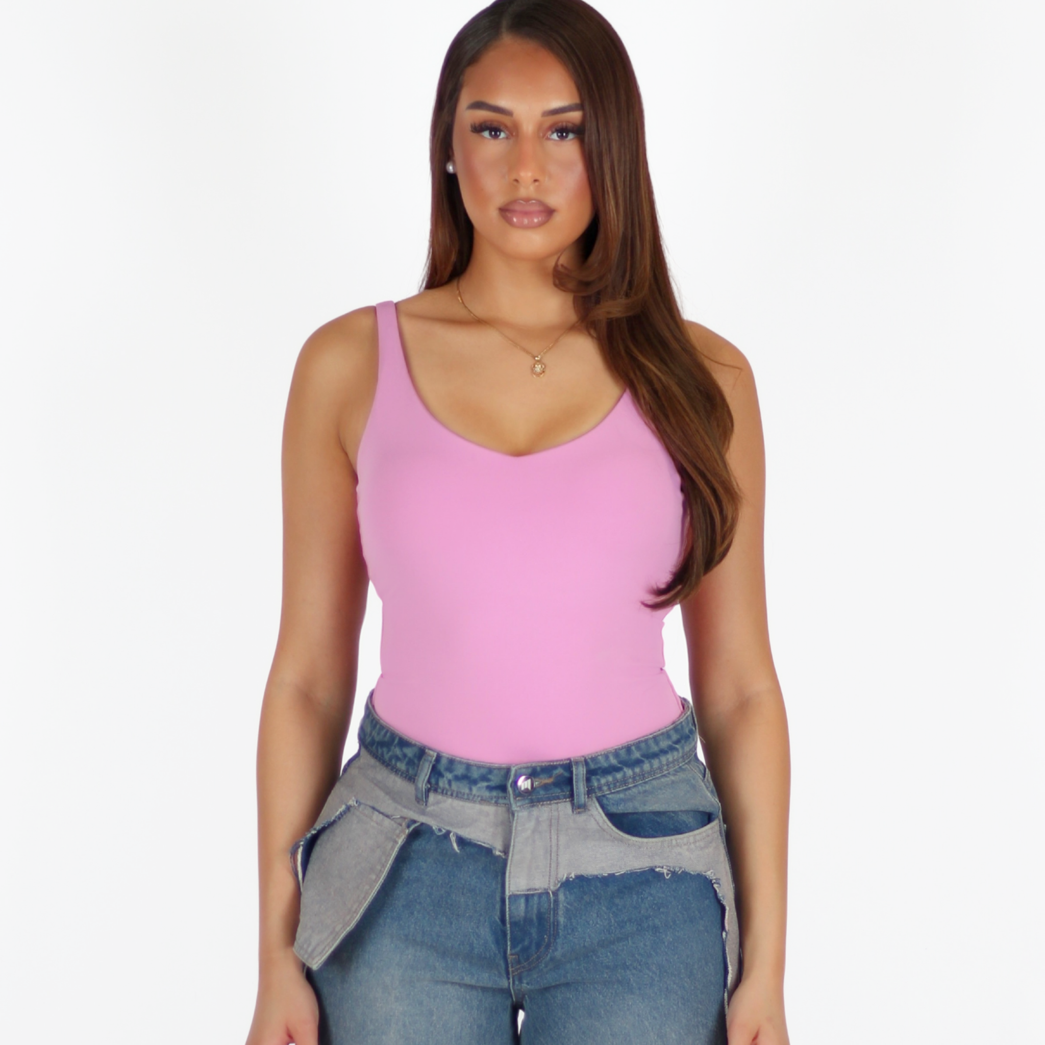MTL Sculpting Label Bodysuit Pink