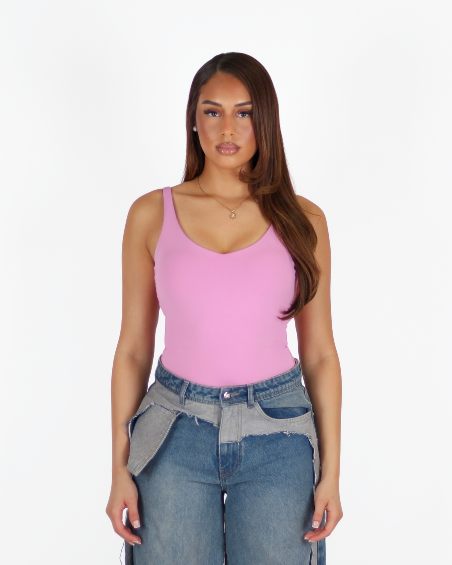 MTL Sculpting Label Bodysuit Pink