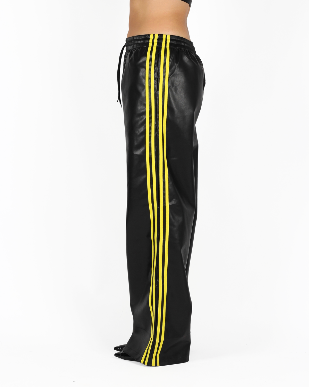 MTL Striped Leather Pants Black/Yellow
