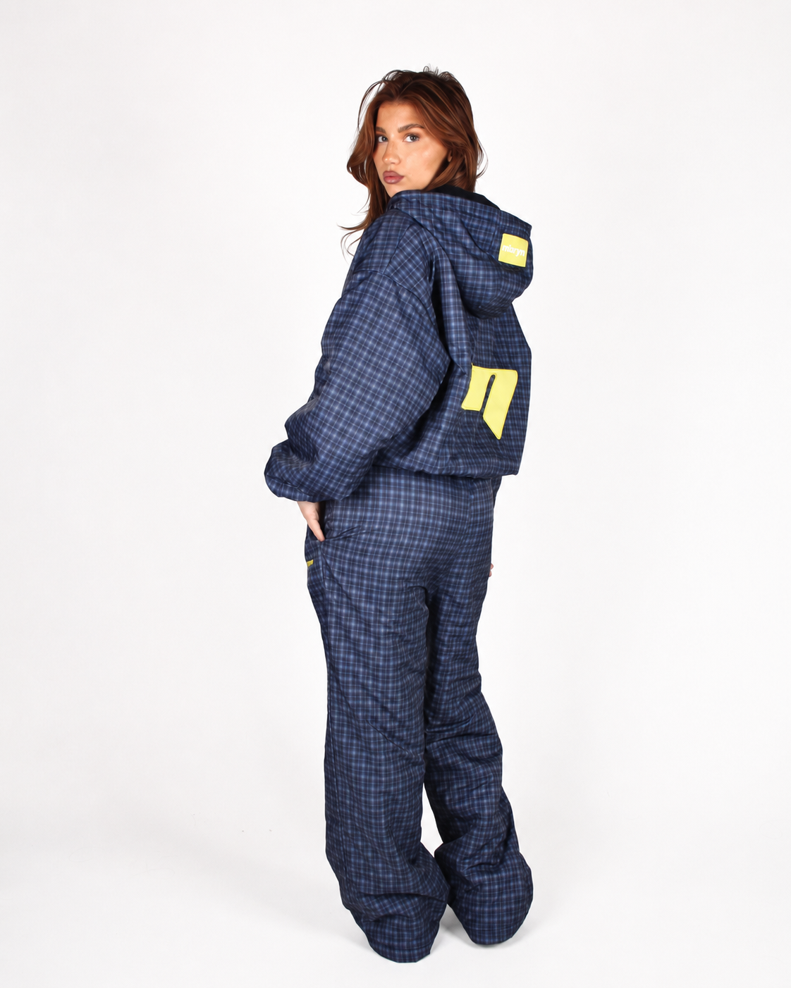 MTL Reversible Checked Pants Navy