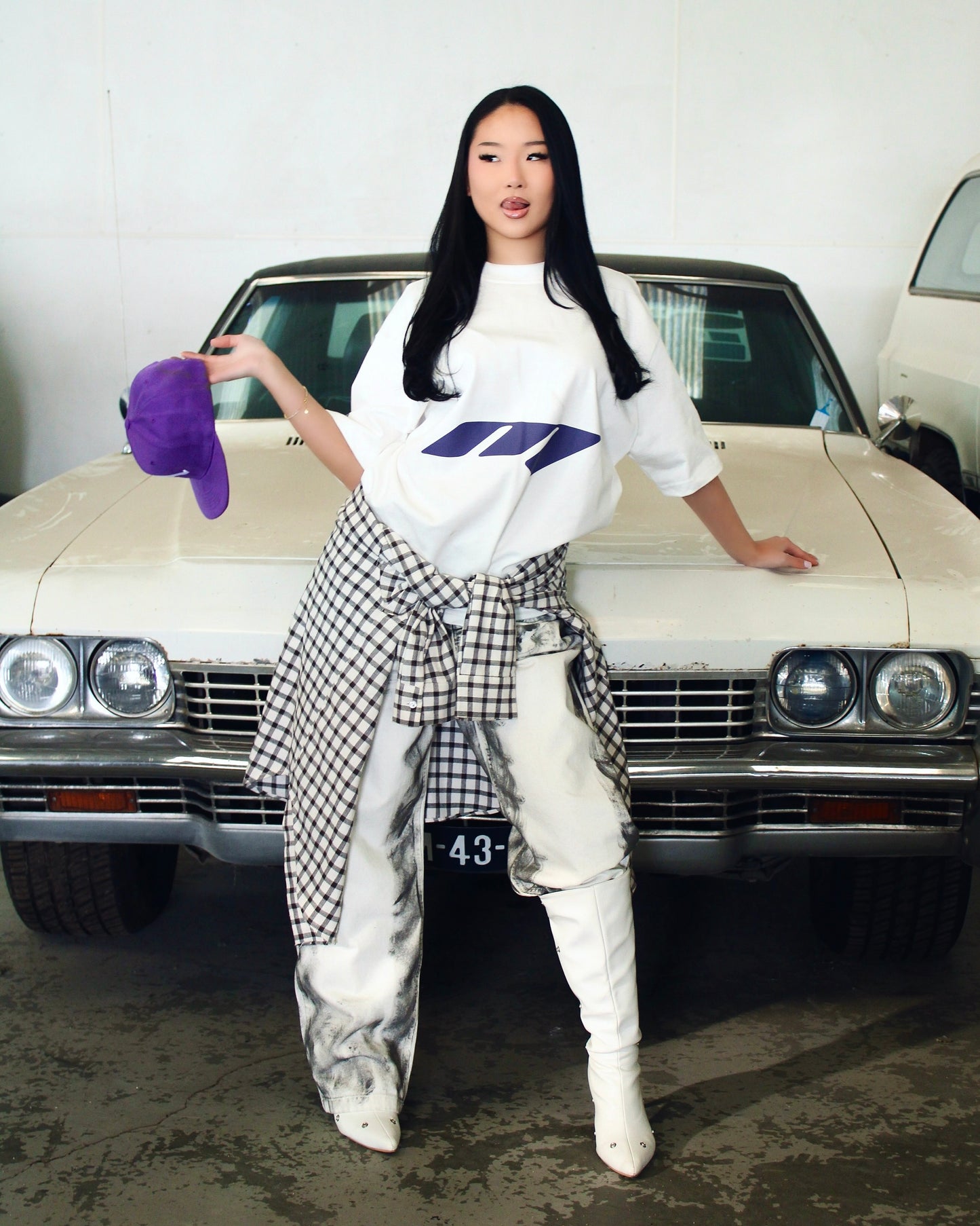 MTL Printed T-shirt Ecru/Purple