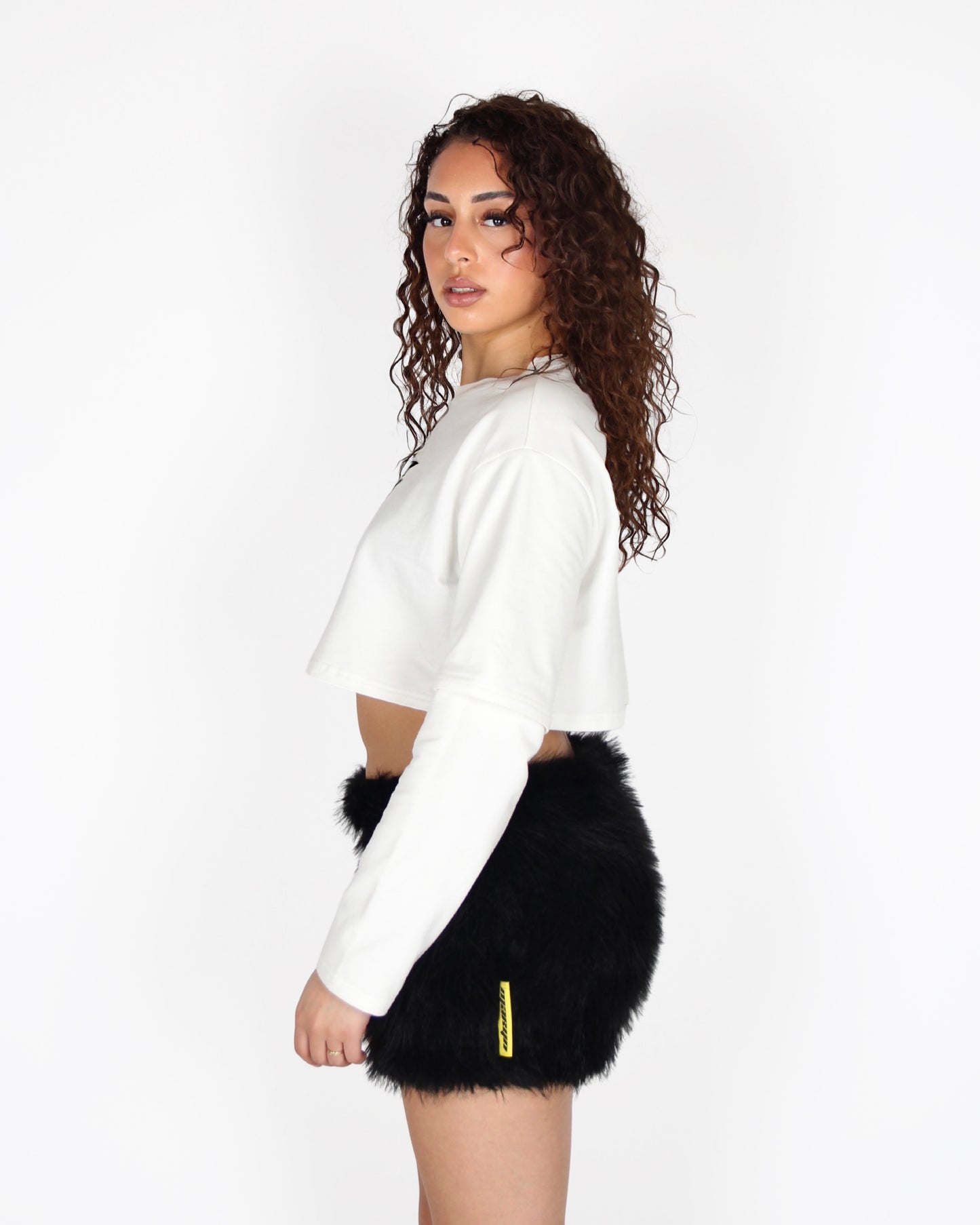 MTL Cropped Double Layered Longsleeve Black