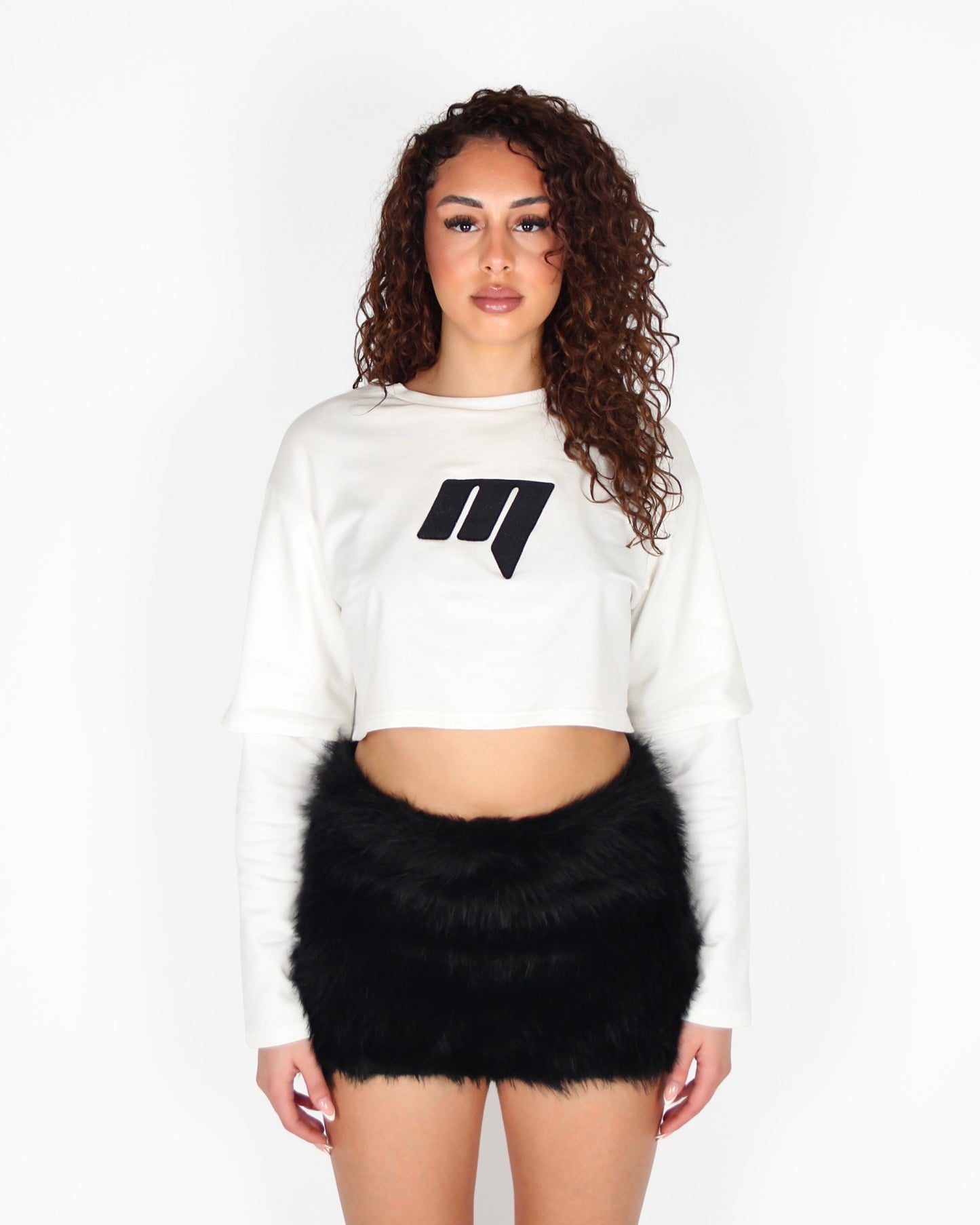 MTL Cropped Double Layered Longsleeve Black