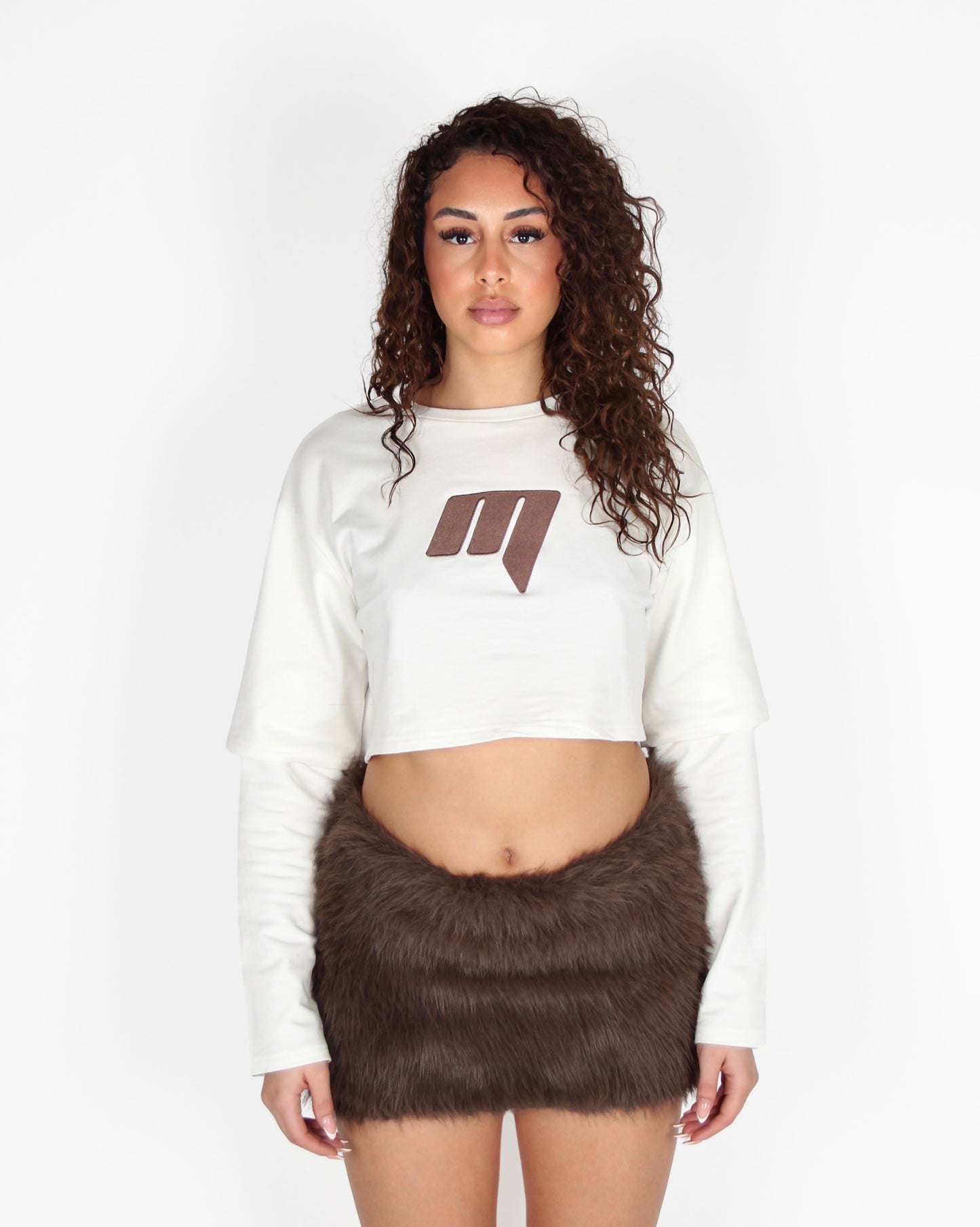 MTL Cropped Double Layered Longsleeve Brown