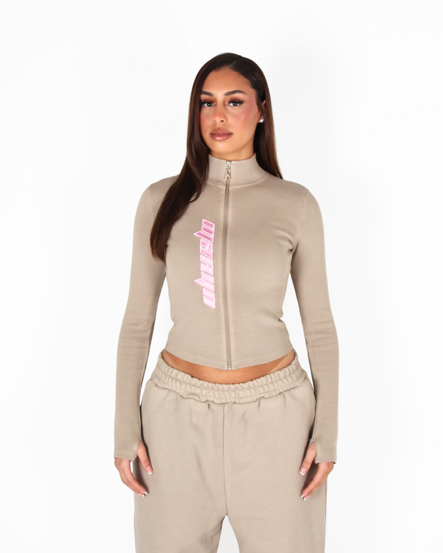 MTL Zip-Up Top Beige