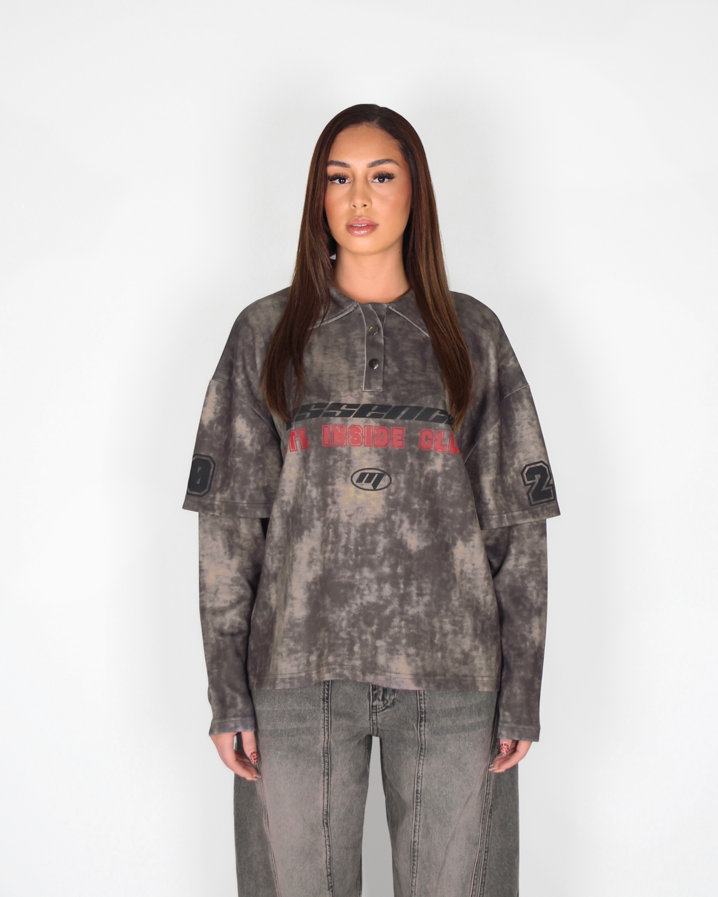 MTL Polo Double Layered Longsleeve Brown