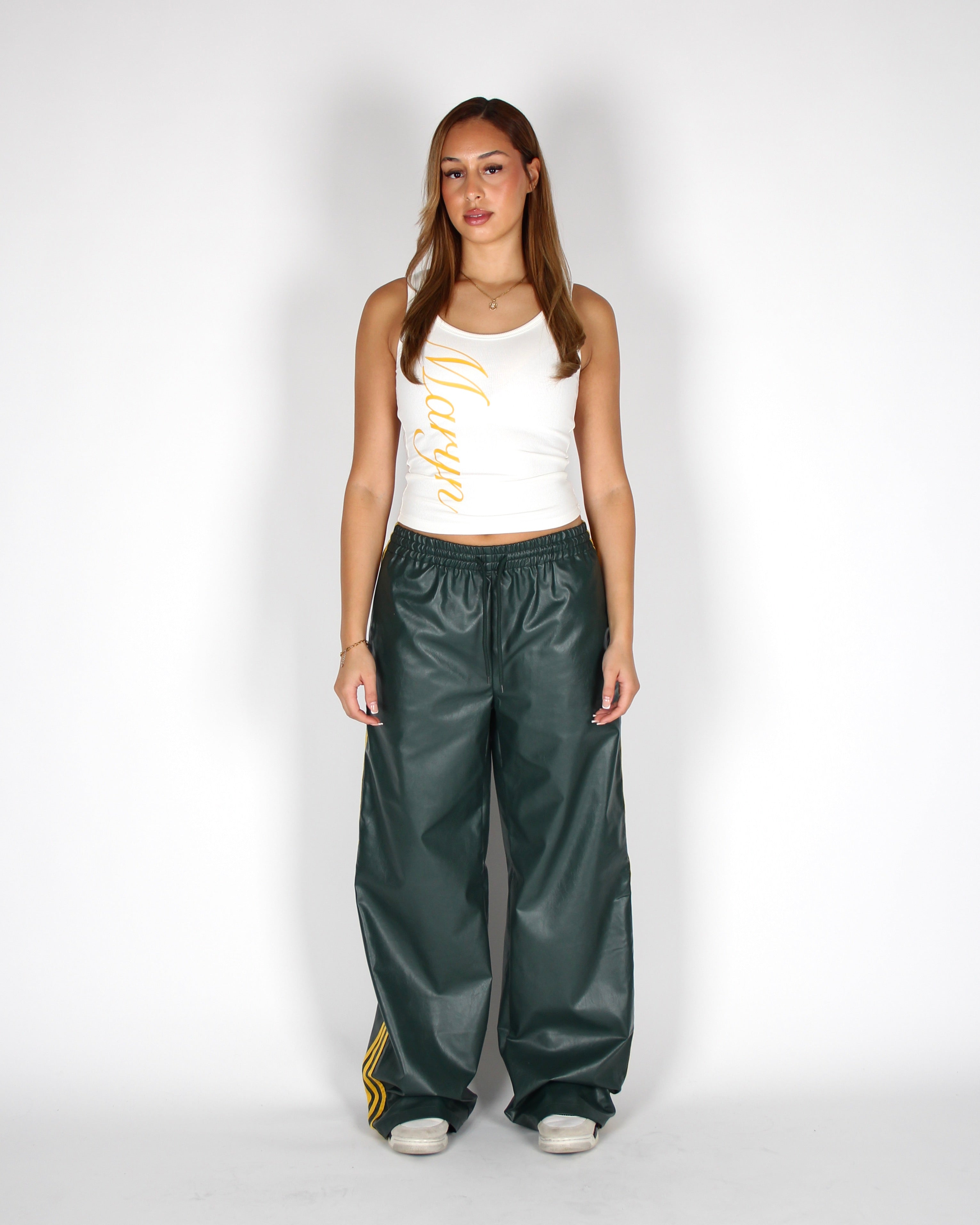MTL Lux Leather Pants Green – Maryn The Label