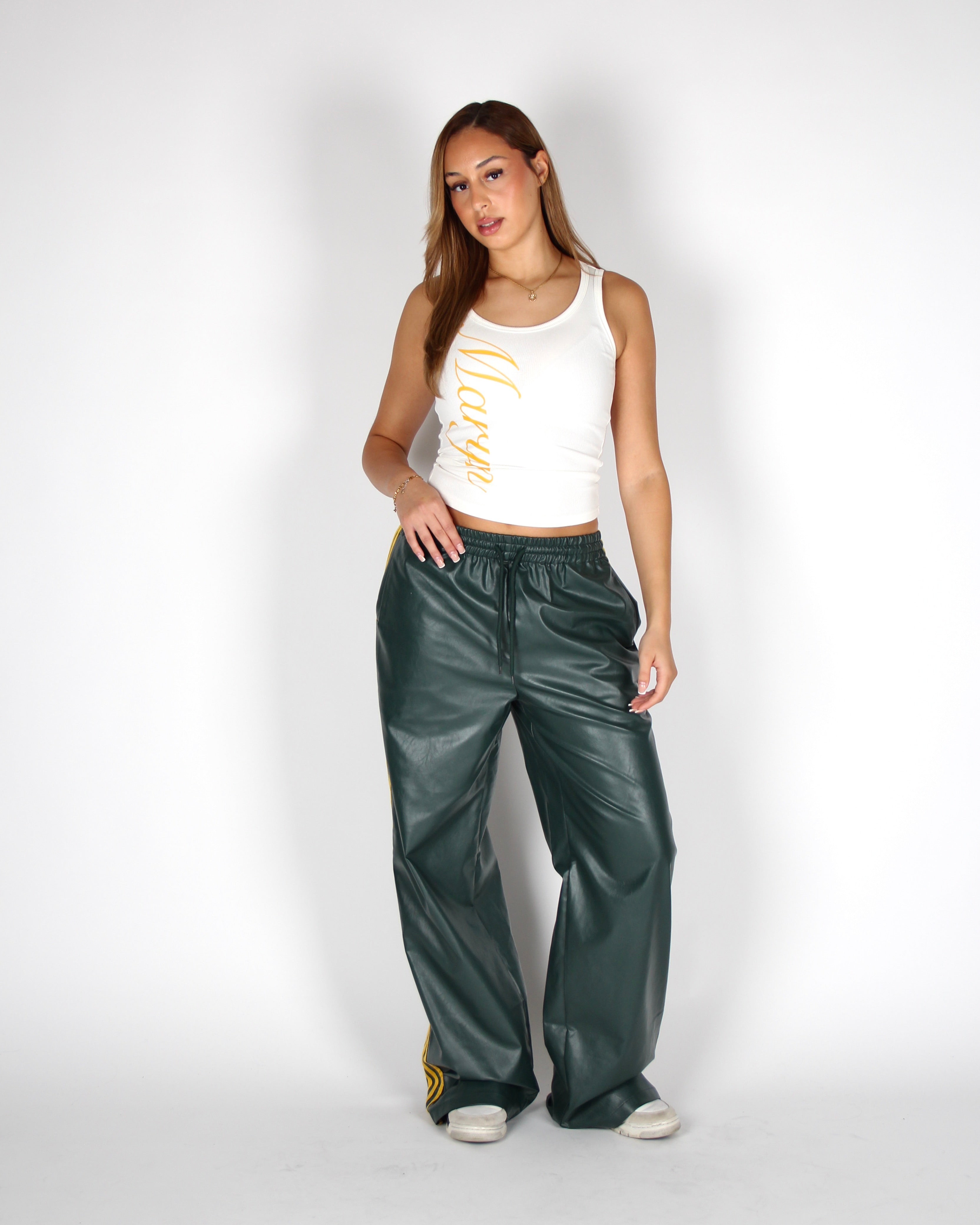 MTL Lux Leather Pants Green – Maryn The Label