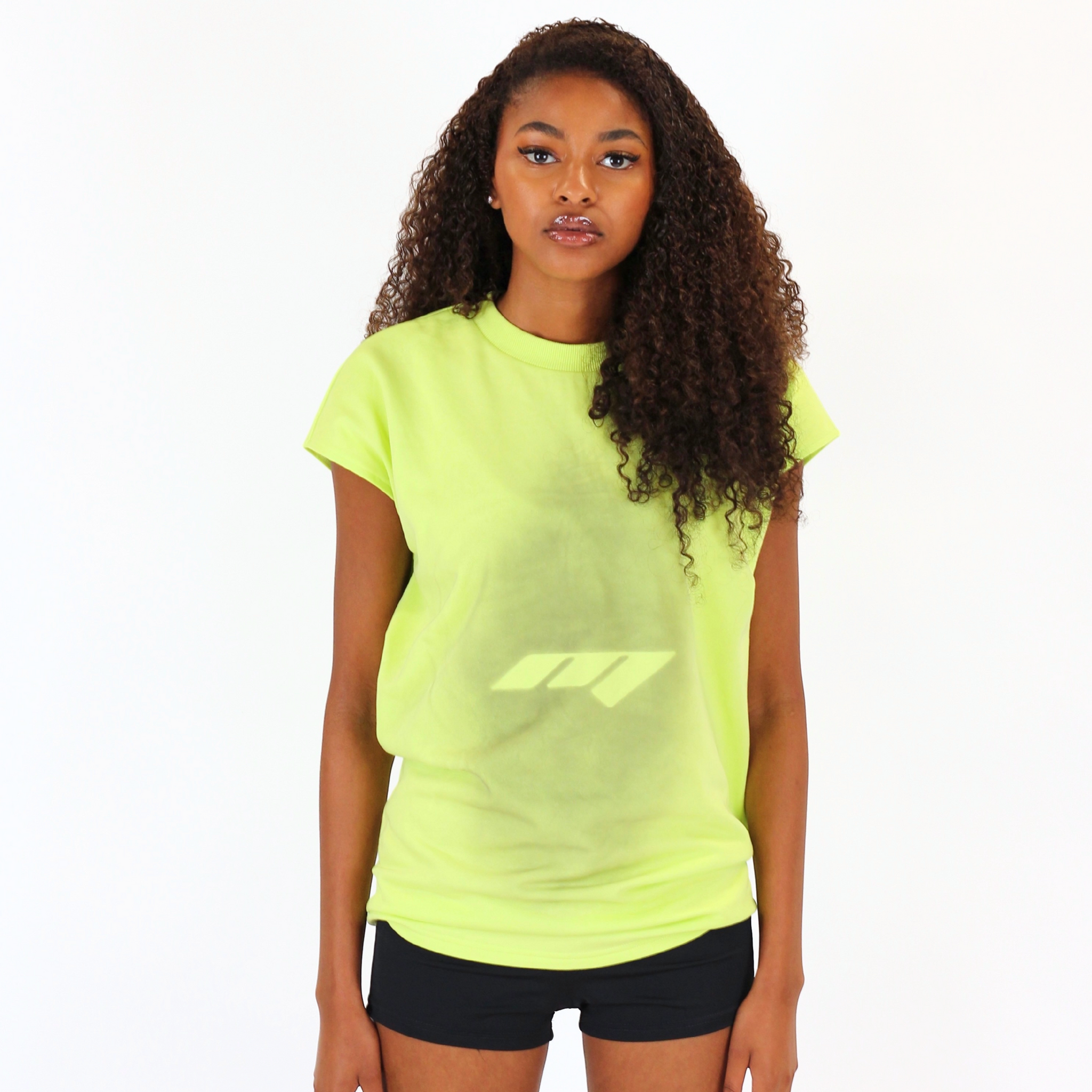 MTL Sleeveless Zipper Shirt Neon Yellow