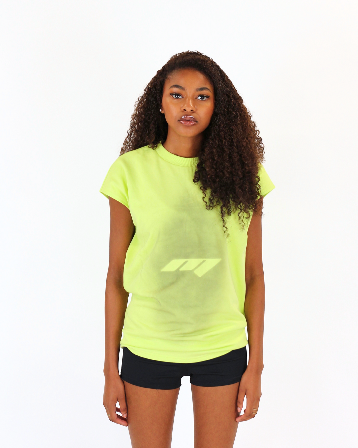 MTL Sleeveless Zipper Shirt Neon Yellow