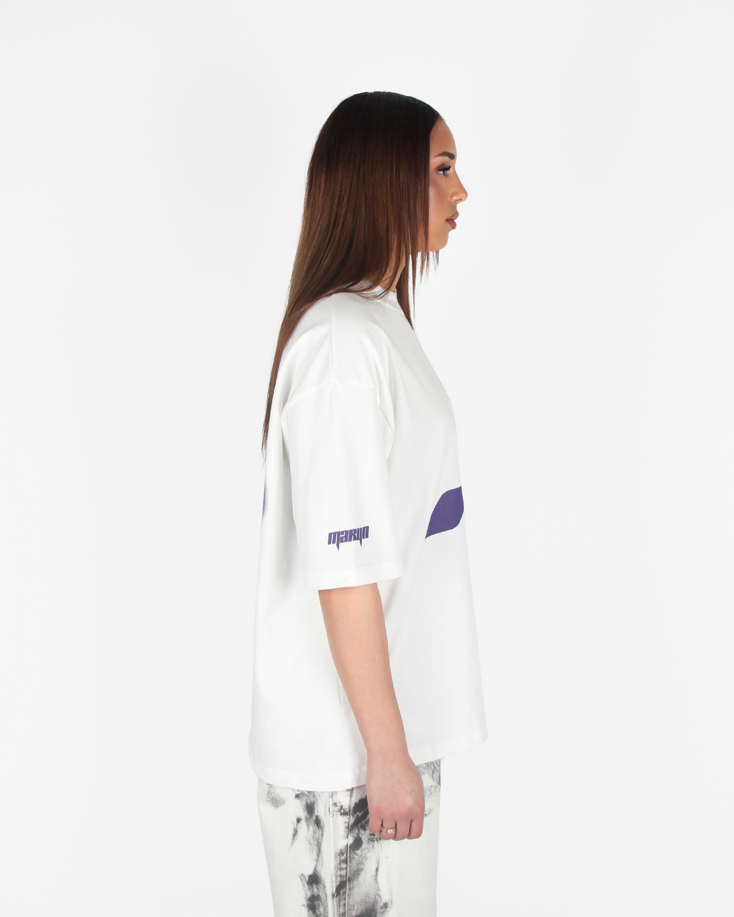 MTL Printed T-shirt Ecru/Purple