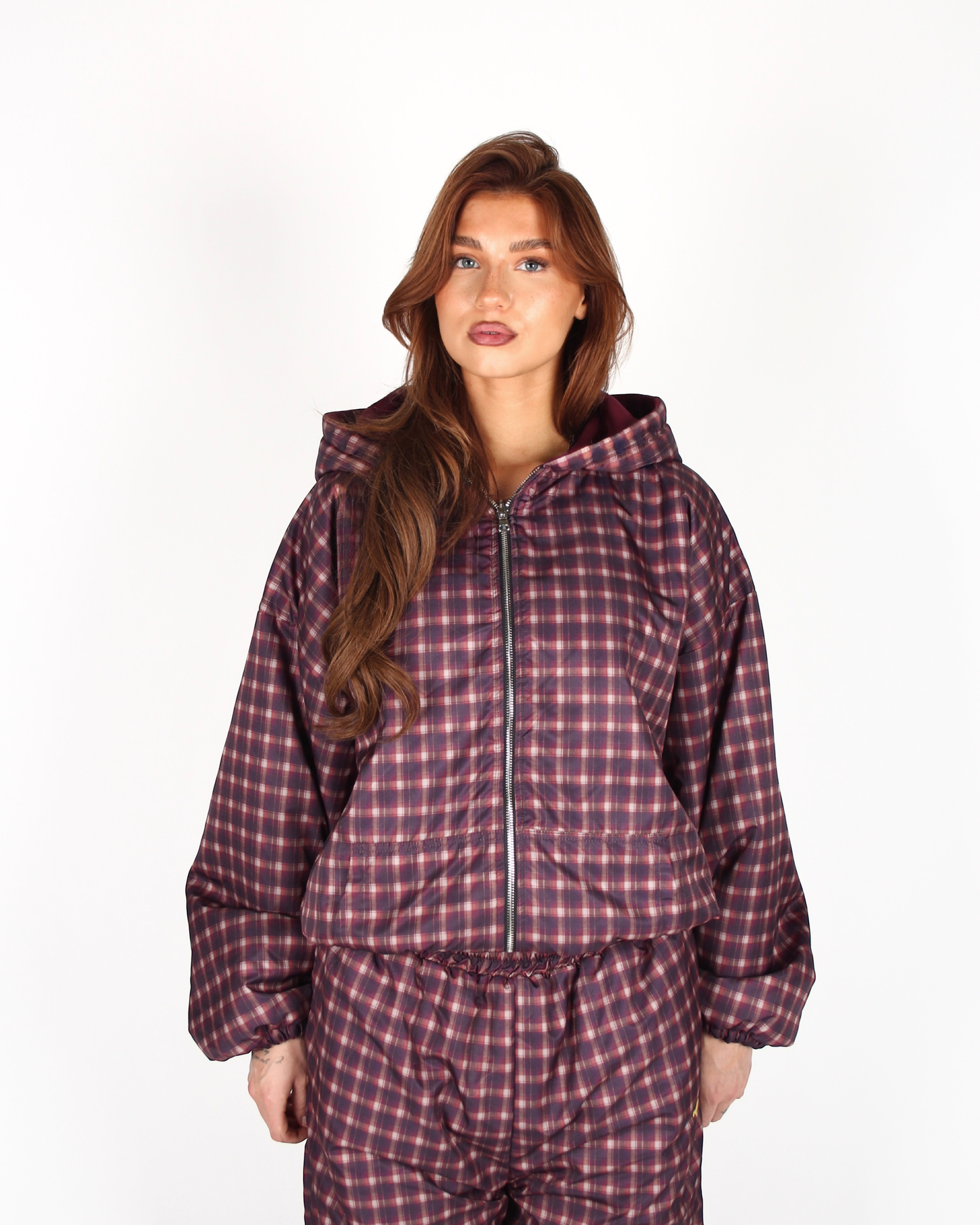 MTL Reversible Checked Jacket Burgundy